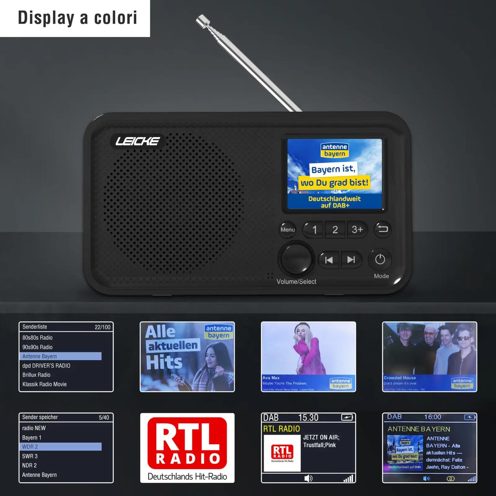 LEICKE alumiiniumist kaasaskantav DAB+ raadio koos akuga – lisavaade