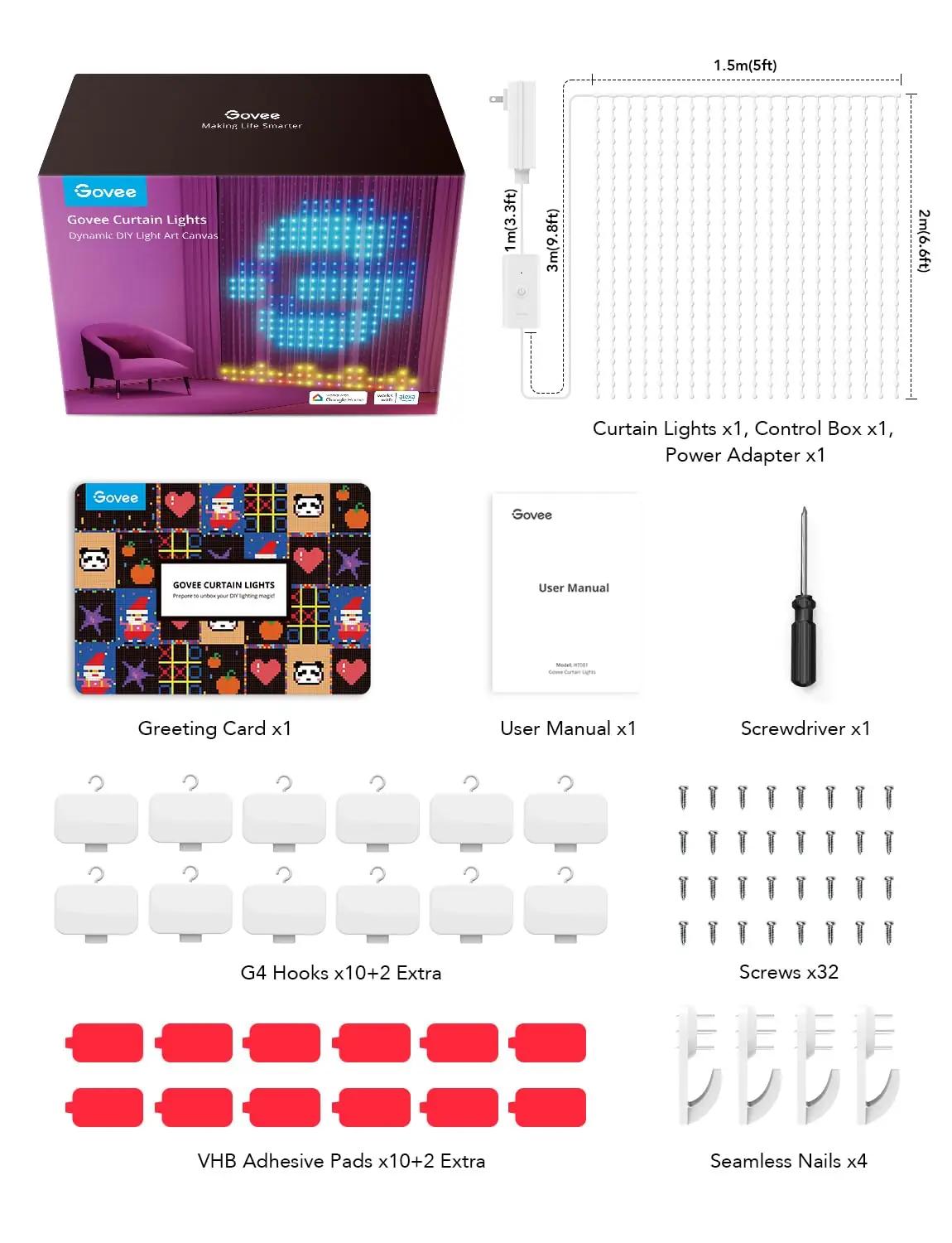 Govee LED-eksponaadi dekoratiivne kardin 520 valgustiga 2×1,5m – pilt 9