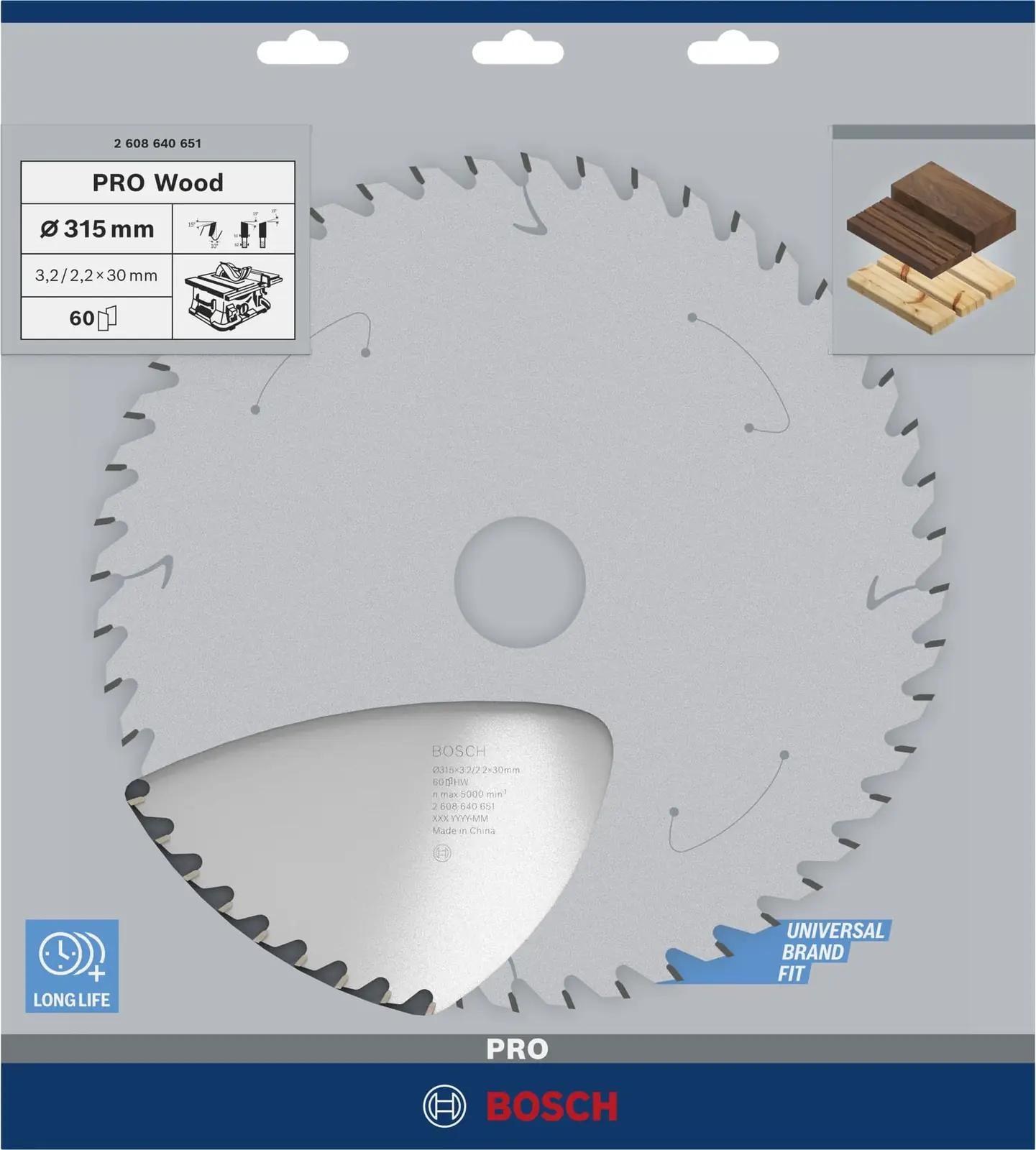 Bosch professionaalne puiduketas 315 mm — täpne lõikus – detailne vaade