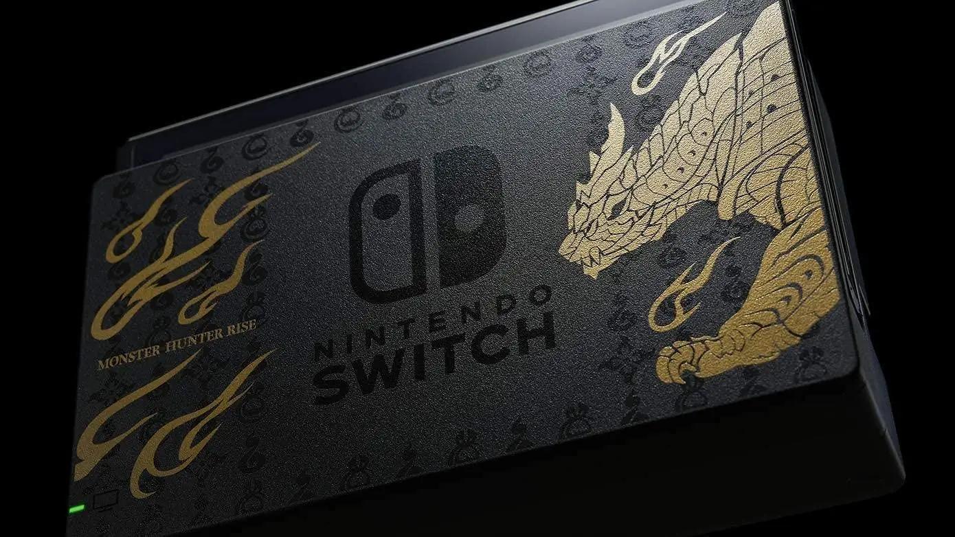 Nintendo eriversioon konsool – Monster Hunter Rise disainiga – pakend ja tarvikud