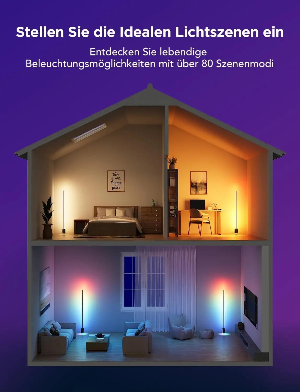 Govee modernne LED-lamp 152 cm dimmitav ja RGBIC värvid – pilt 8