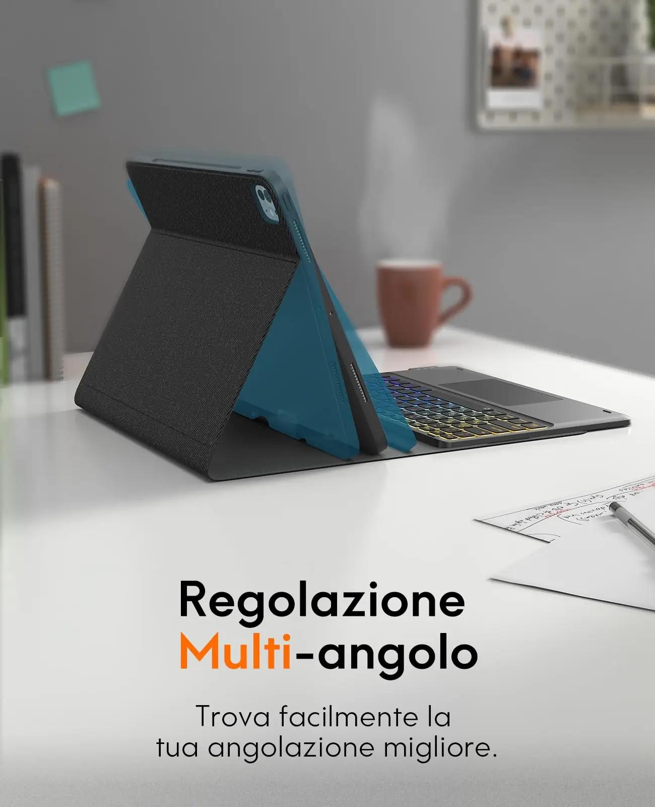 CHESONA iPad Pro 13 kaetud magnetiline klaviatuur — must – pilt 7