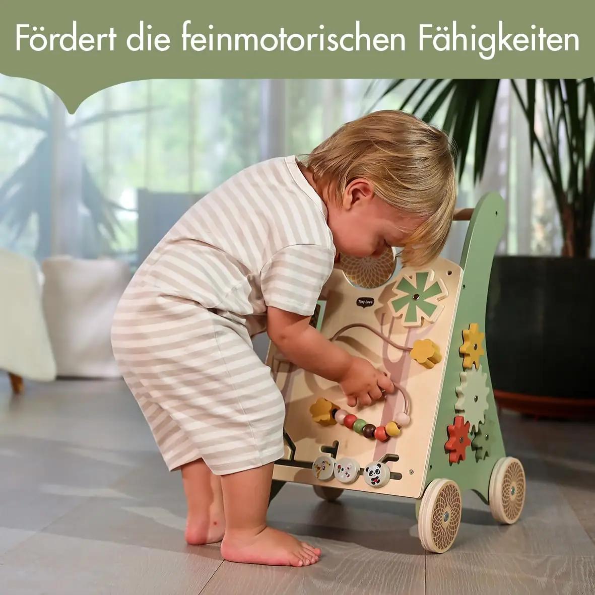 Tiny Love puidust käru – arendav 2‑in‑1 mänguabi lastele – kasutusnäide