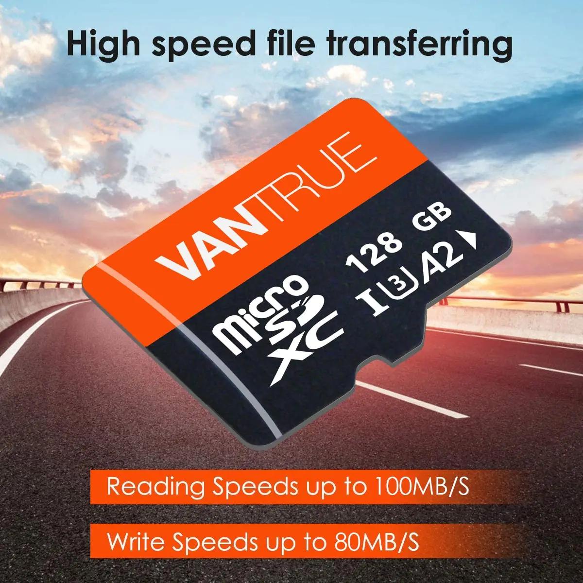 VANTRUE 128GB microSD — kiire ja vastupidav salvestuslahendus – pakend ja tarvikud