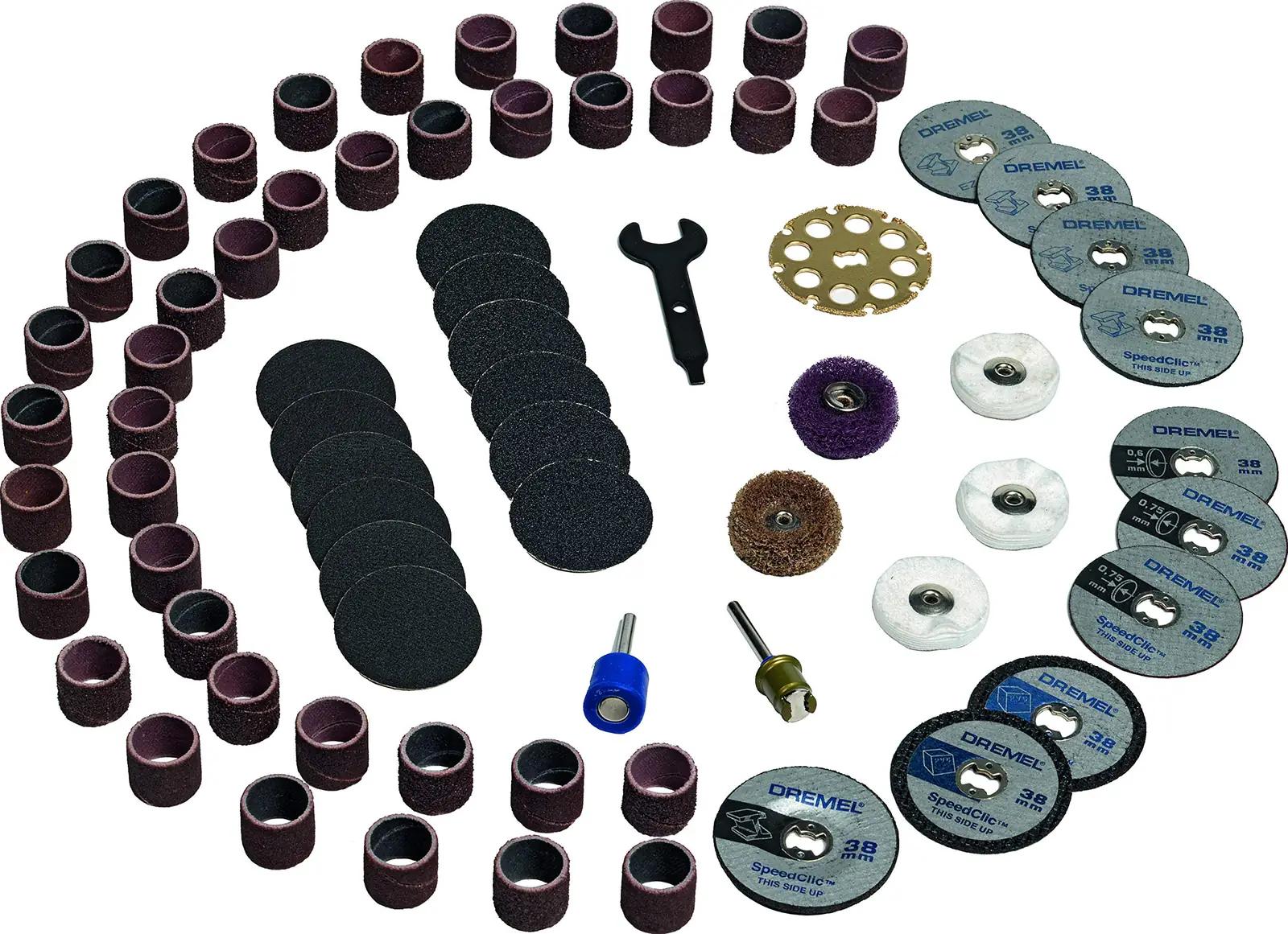 DREMEL universaalne 70-osaline tarvikukomplekt – pakend ja tarvikud