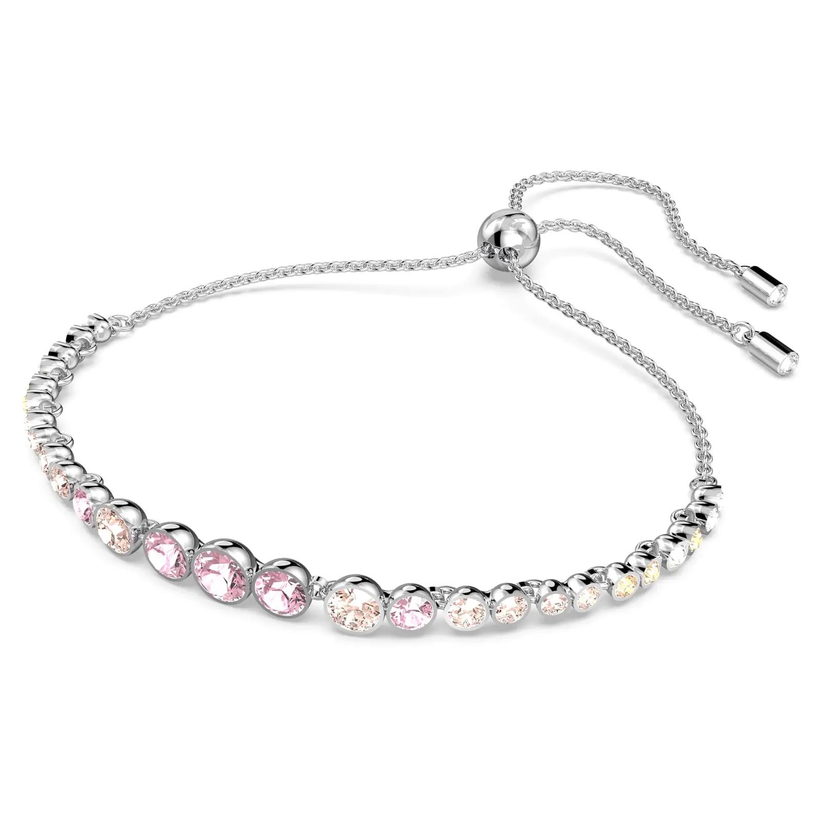 Swarovski ripats charm — roosakas rhodineeritud Emily käevõru – pakend ja tarvikud