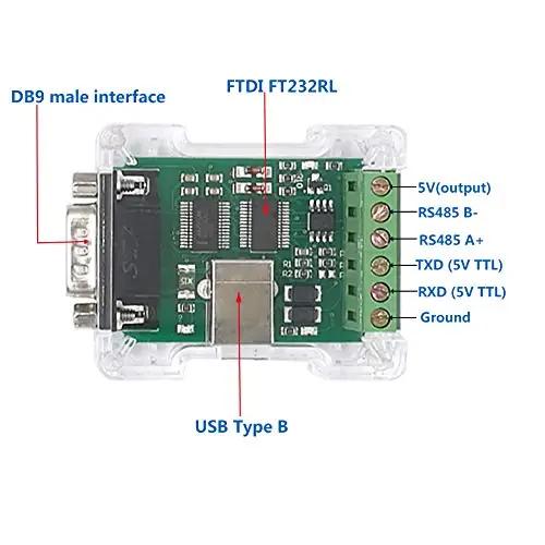 DSD TECH valge 3-in-1 adapter: USB→RS232/TTL/RS485 – pakend ja tarvikud