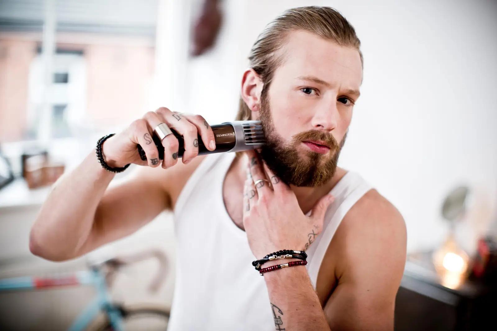 Remington habemetrimmer MB4046 — vastupidav roostevaba tera ja – kasutusnäide