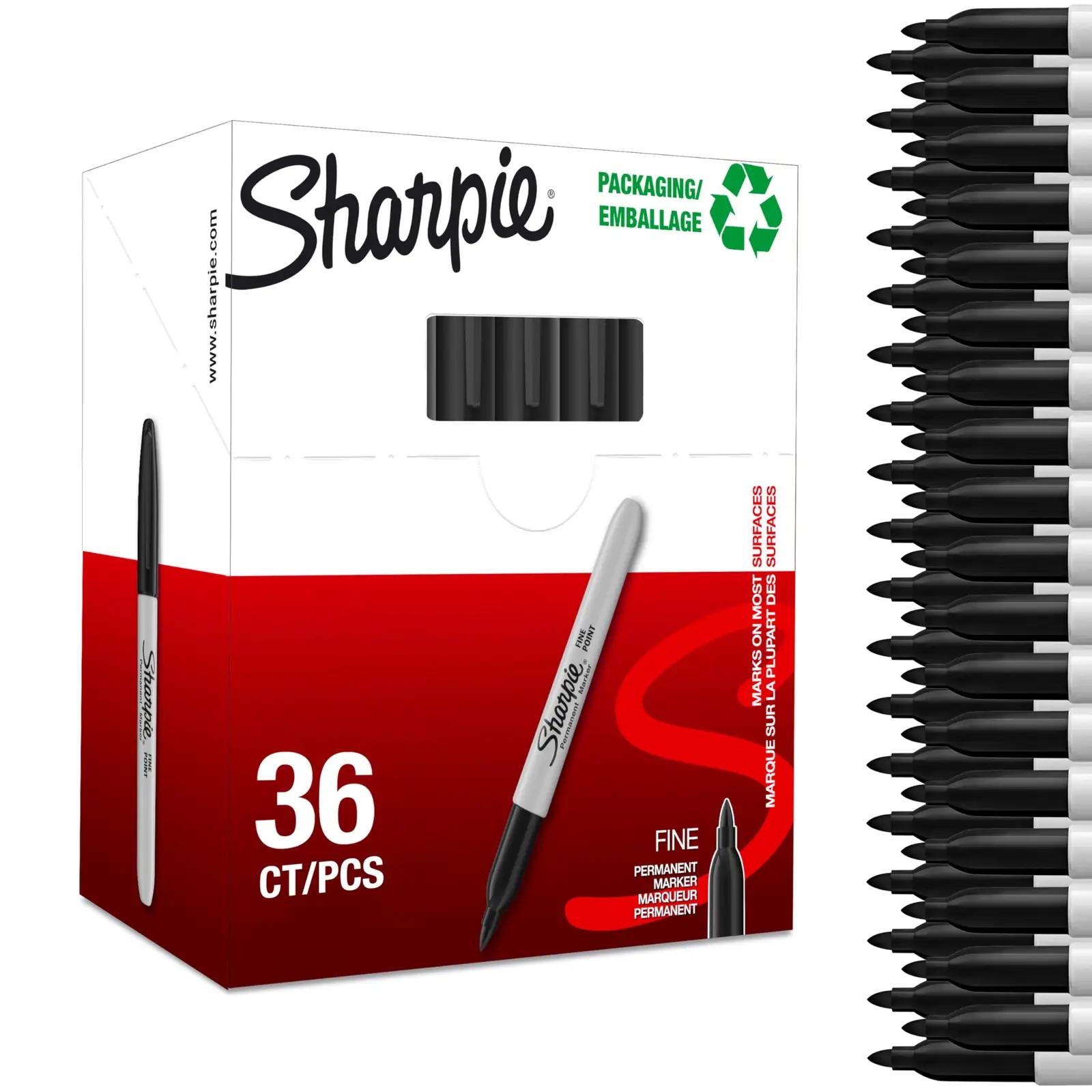 Sharpie must metallkorpus marker – peen ots, komplekt 36