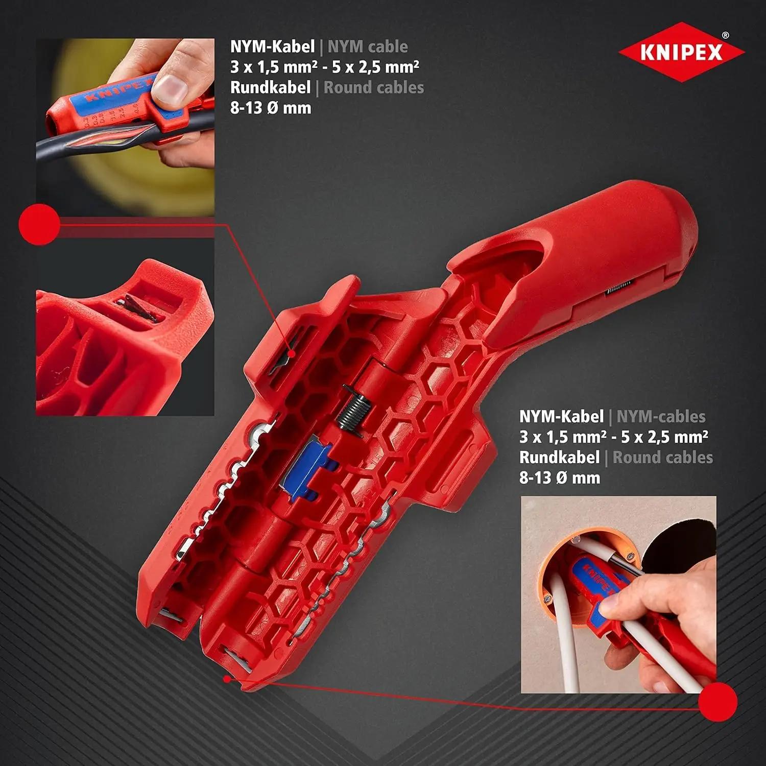KNIPEX kvaliteetne abmantelija 135 mm — täpne ja vastupidav – detailne vaade