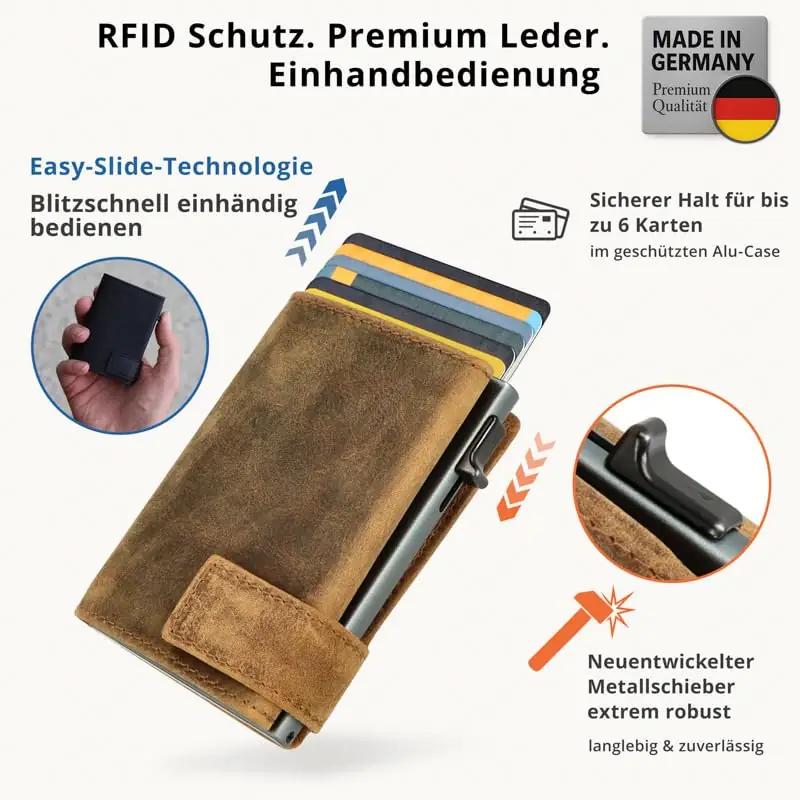 SecWal ehtnahast väike RFID-kaarditasku – diskreetne kingiidee – detailne vaade