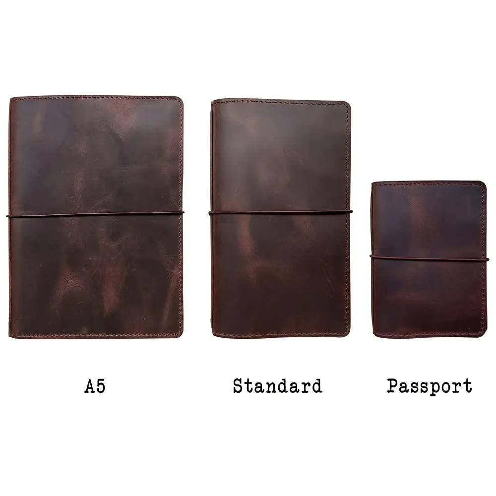 newestor kvaliteetne nahkkattega Travelers Notebook A5, tumepruun – pilt 7