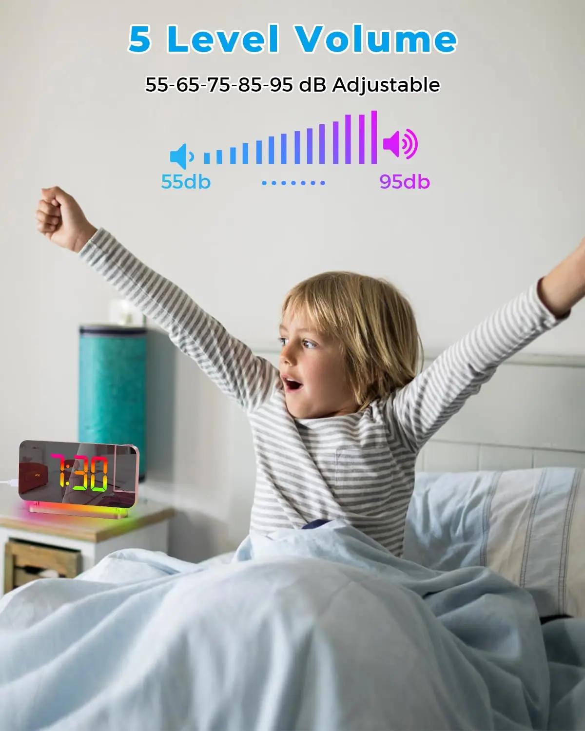 SZELAM roosakuldne LED-projektsioonkell – peegelpind, USB-C – pilt 8
