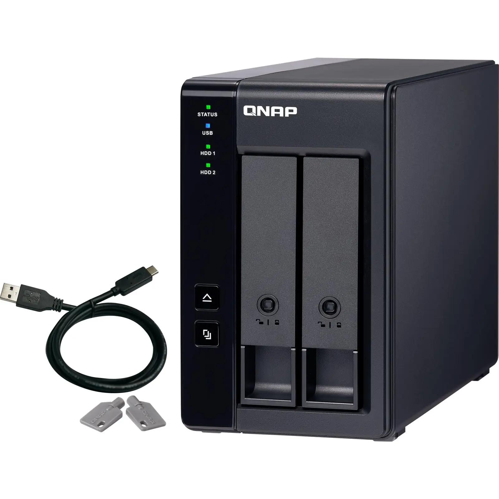 QNAP lauaarvuti RAID-karp USB 3.1 – lisasalvestus ja jagamine – pakend ja tarvikud