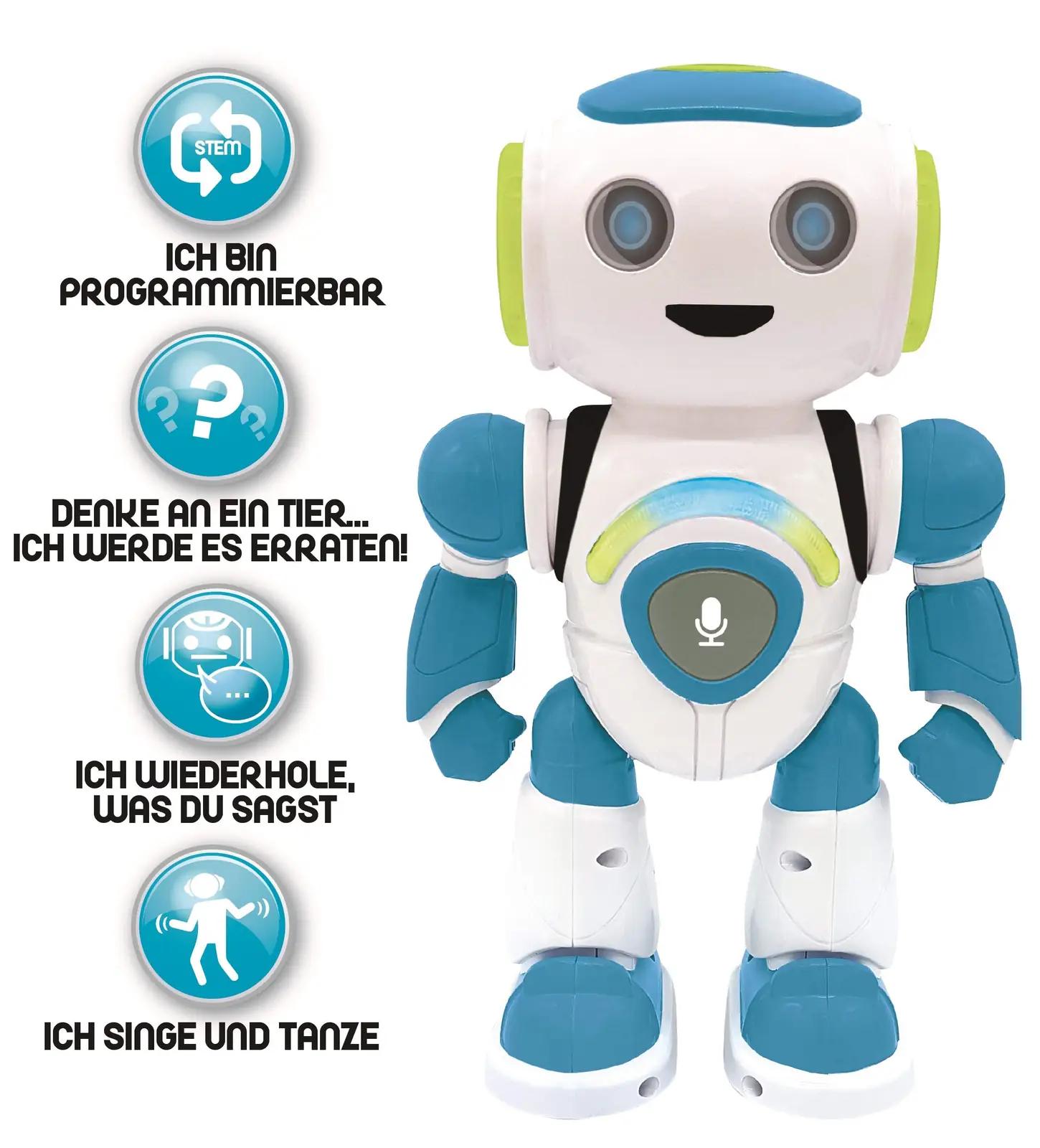 Lexibook plastist õppiv Powerman Jr. robot lastele (ROB20DE) – pakend ja tarvikud