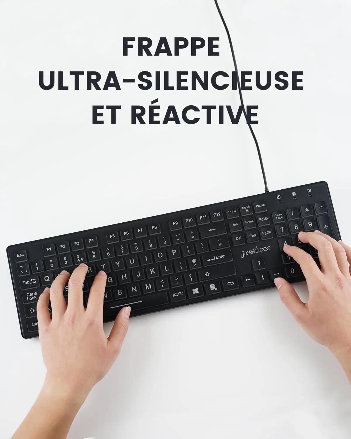 Perixx valge USB-klaviatuur – LED-taustvalgusega, bürokasutuseks – lisavaade