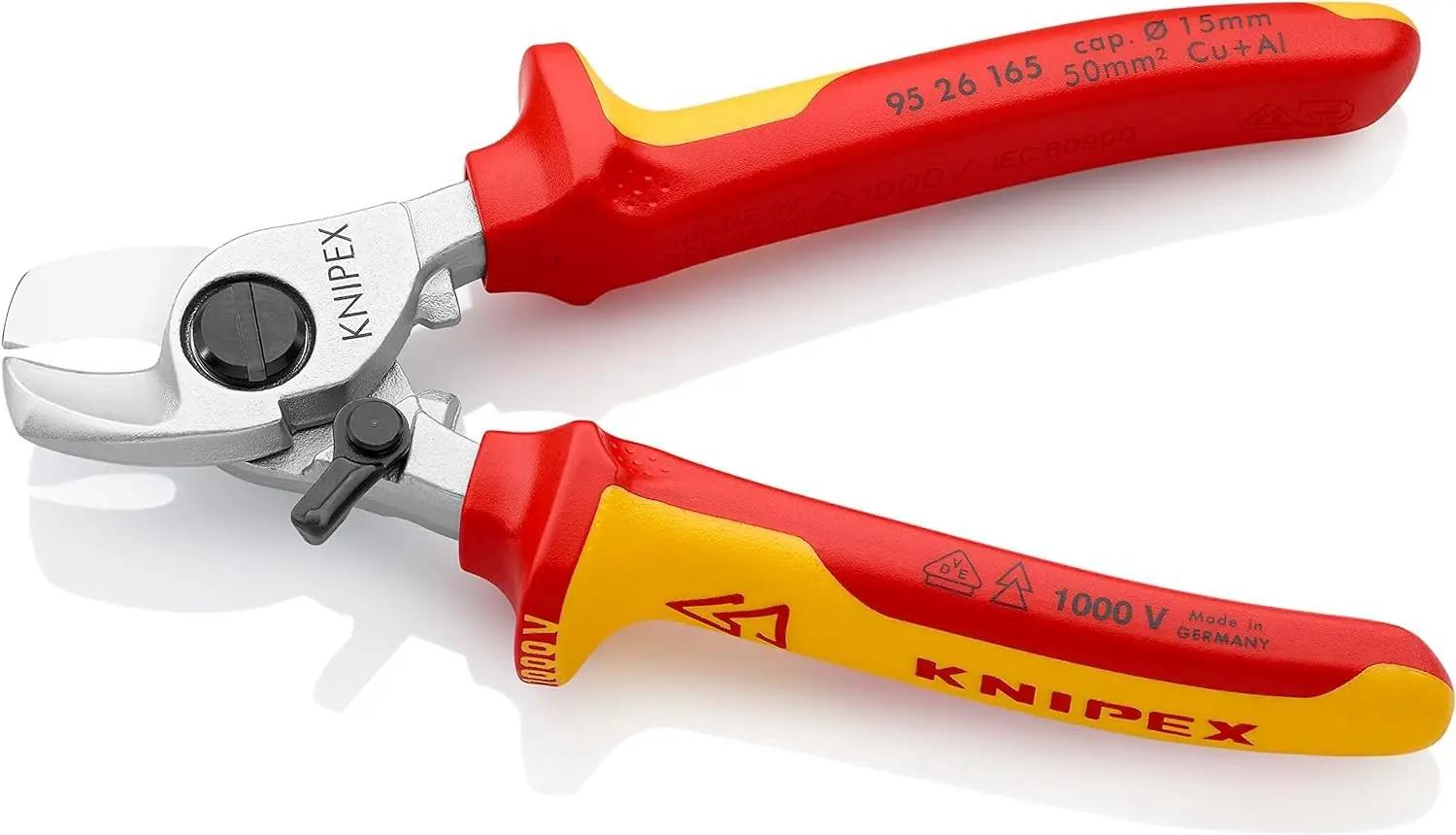 KNIPEX vastupidavad isoleeritud kaablikäärid – turvaline lõikus – detailne vaade