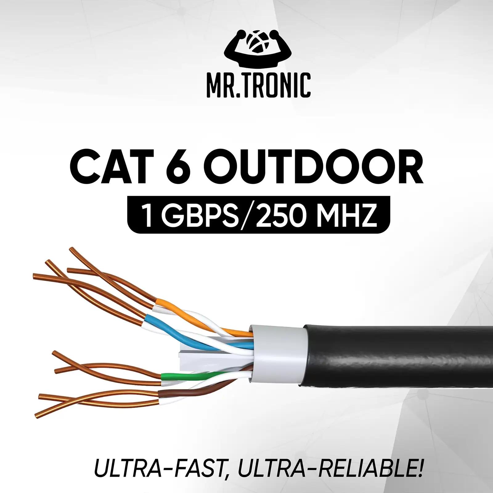Mr. Tronic veekindel Cat6 Ethernet-kaabel 100 m — vastupidav – pakend ja tarvikud