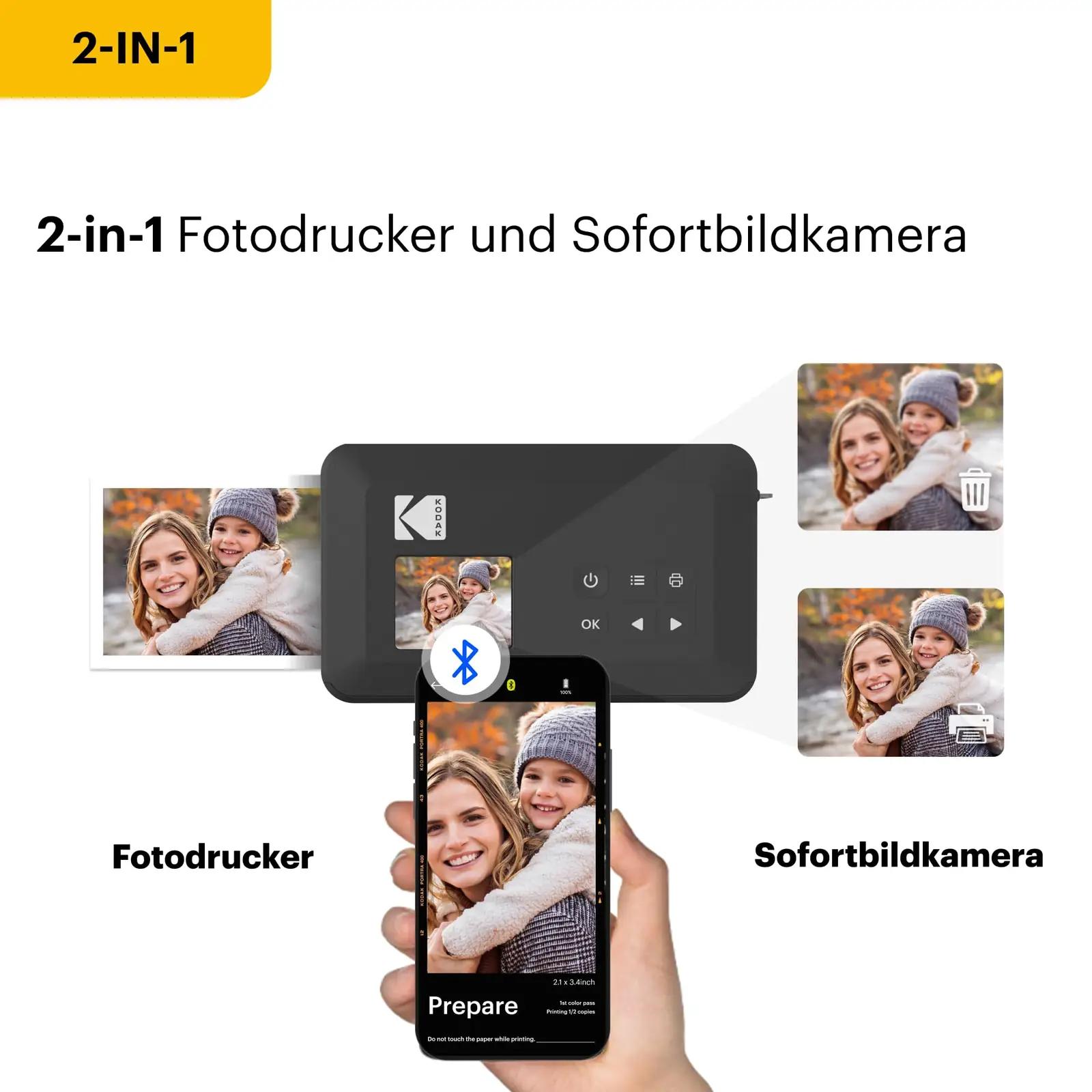 KODAK retro fotokaamera ja kaasaskantav printija – kasutusnäide