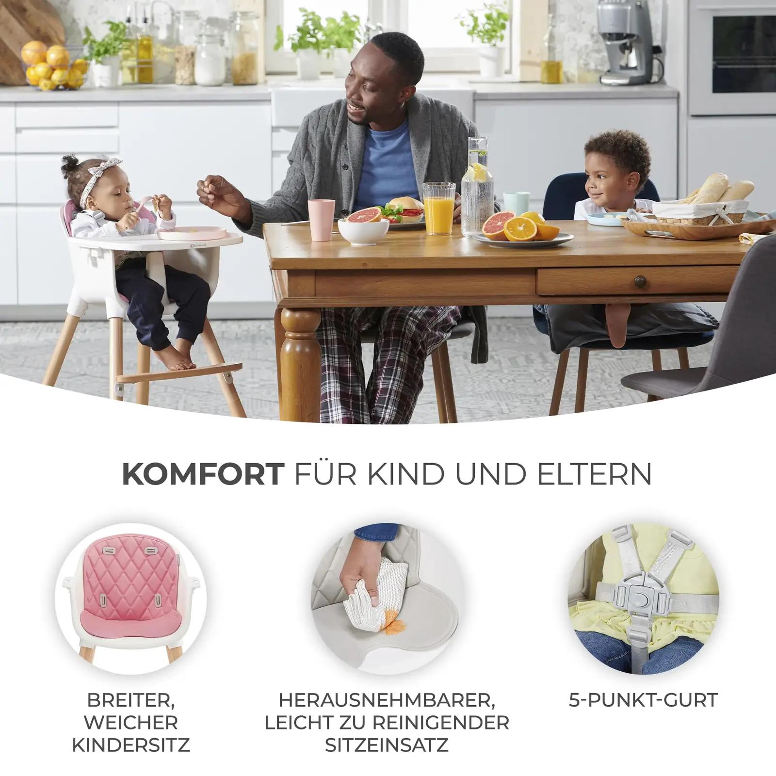 Kinderkraft puidust söögitool SIENNA – mugav ja turvaline – pilt 7