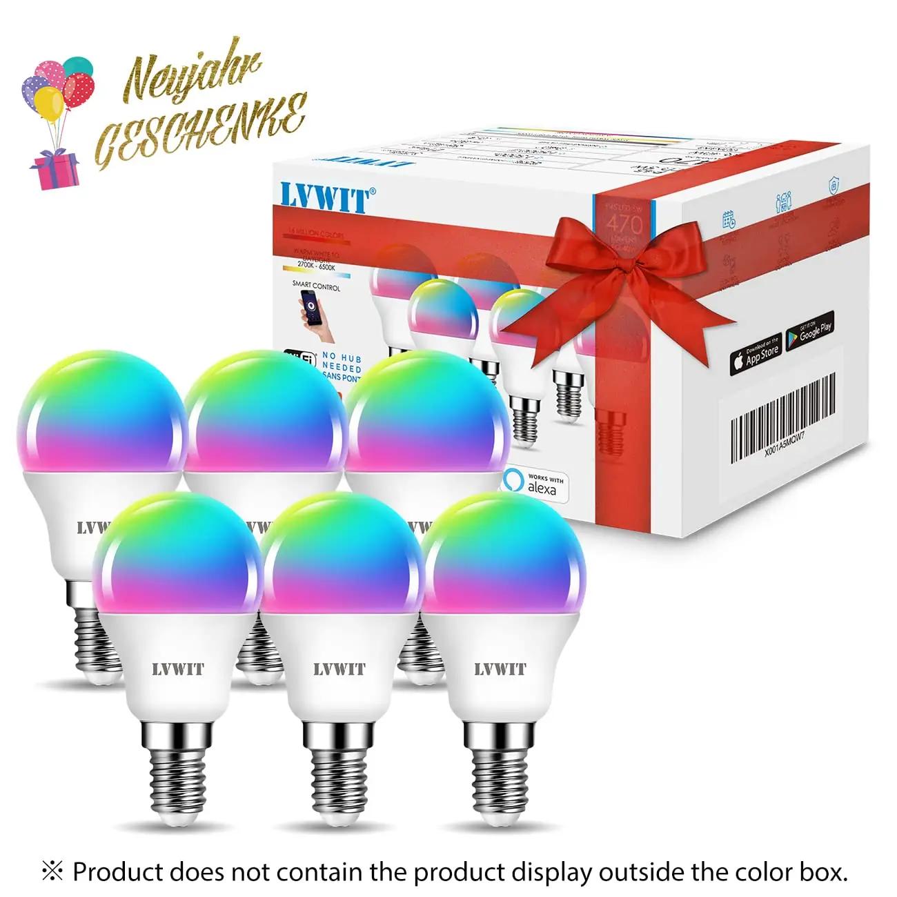 LVWIT nutikas E14 LED pirn 5W RGB – reguleeritav valgus ja värv – pilt 6