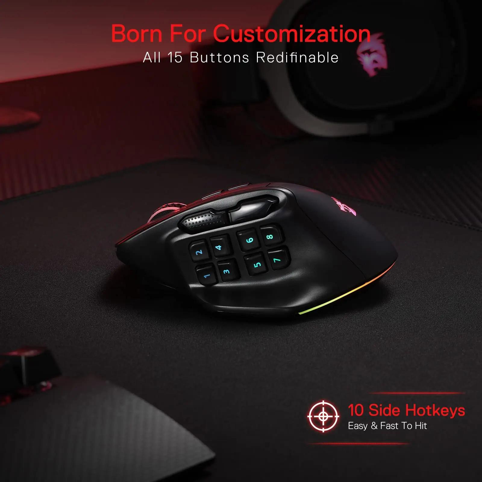 Redragon mänguhiir M811 PRO — ergonoomiline MMO stiilne kingitus – kasutusnäide