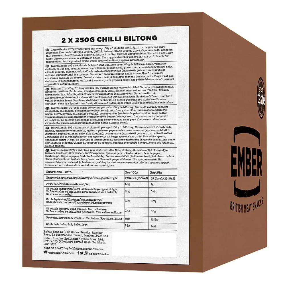 EMBER maitsev biltong tšilliga — valgurikas suupiste 500g – detailne vaade