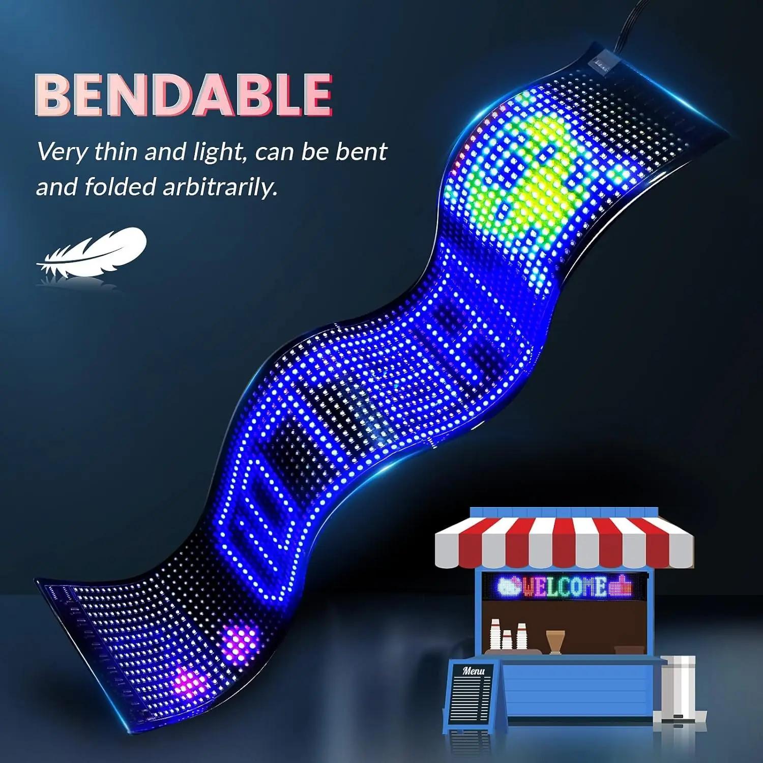 Qnoavve värvikas painduv LED-riba 68×12 cm – dekoratiivne reklaam – lisavaade