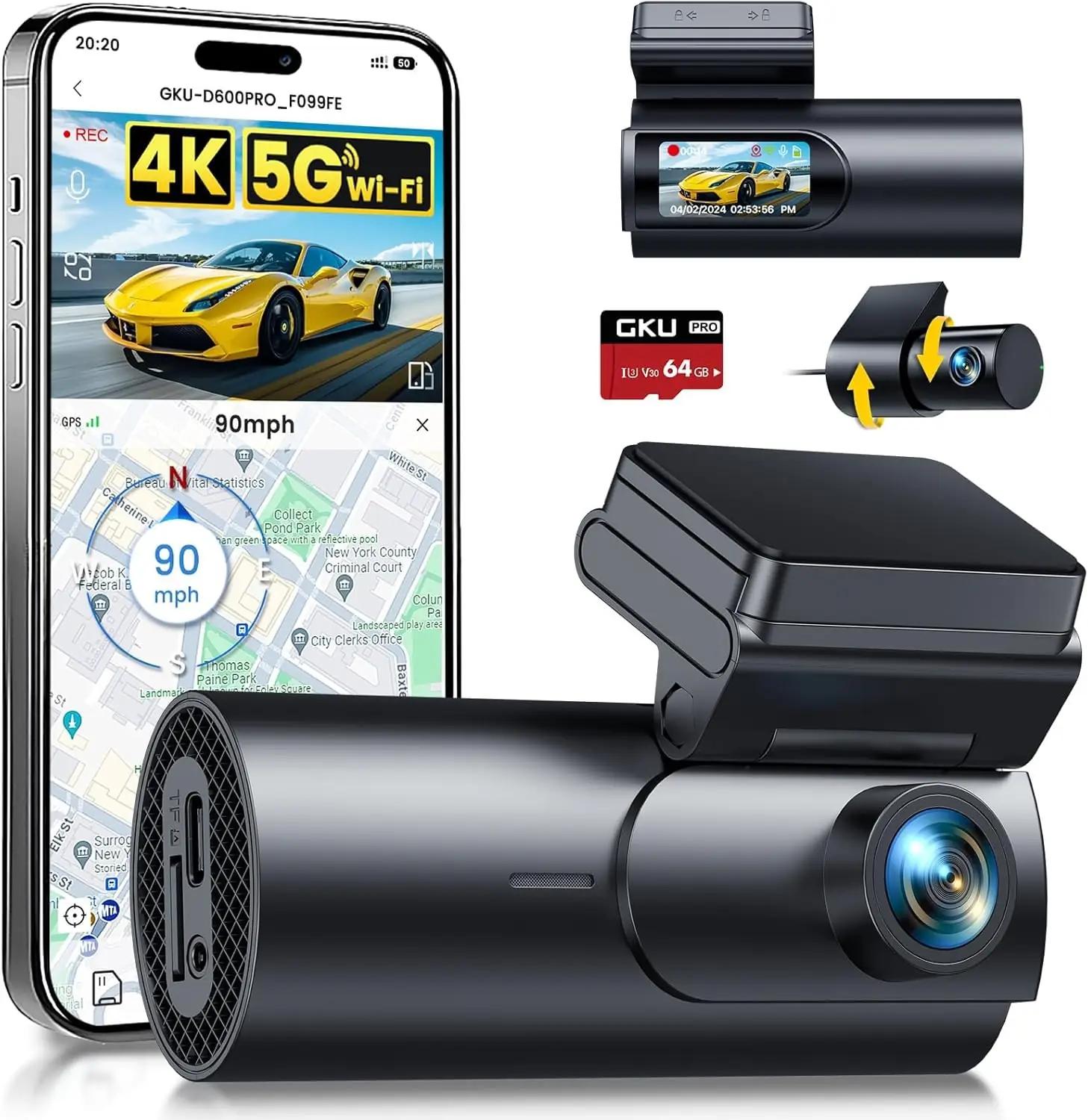 GKU kvaliteetne auto-kaamera komplekt – 4K esik/tagakõrge öövaade