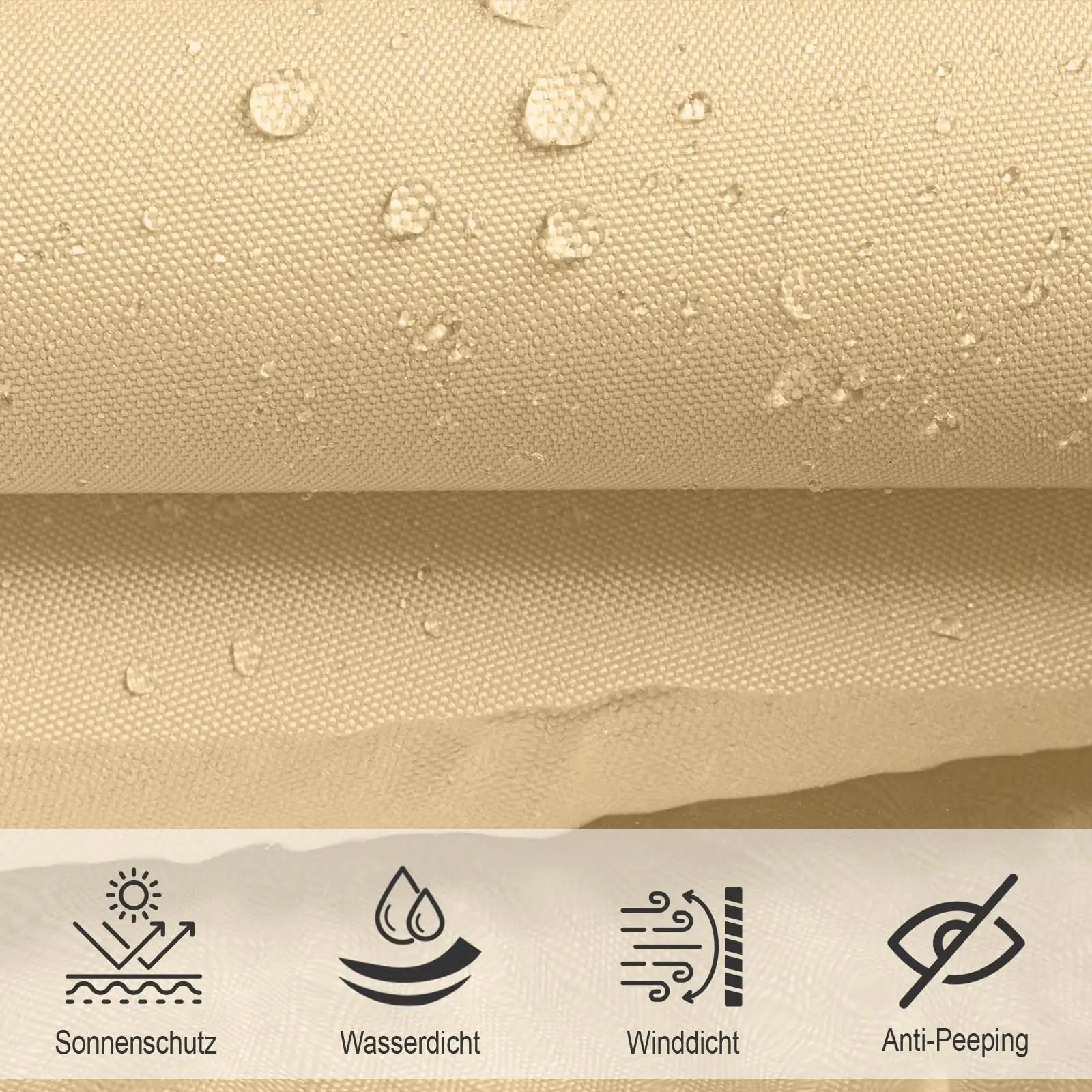 SUNNY GUARD veekindel päikesesirm 3×4 m, sand materiaal – detailne vaade