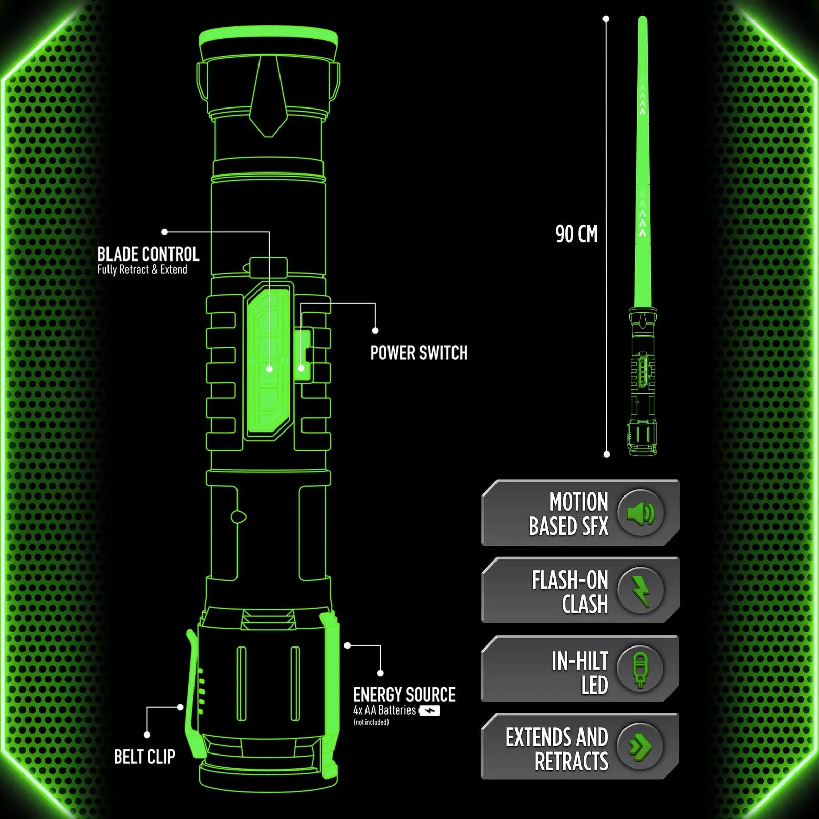 Power Saber rohelise plastikust lasersulgur – pilt 8