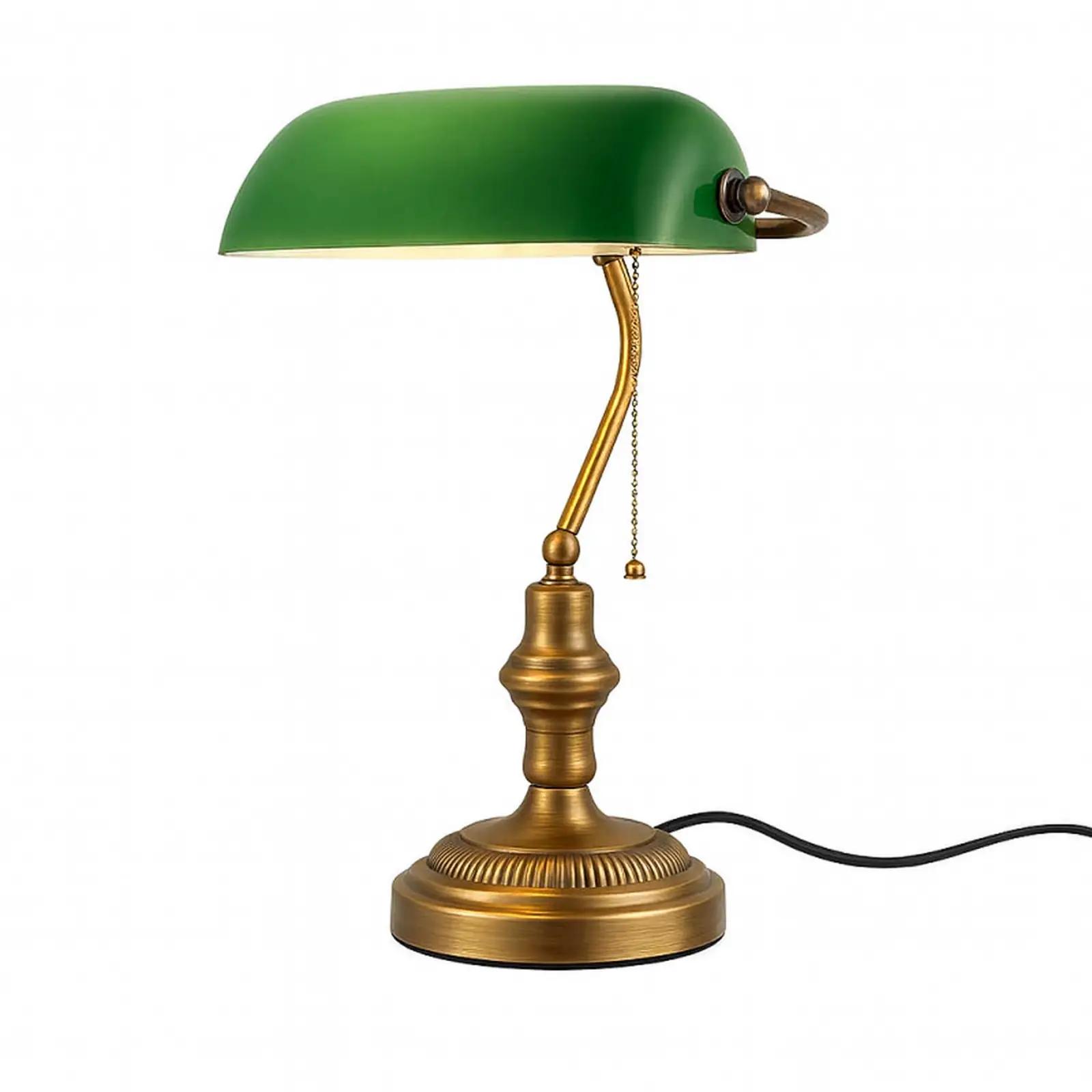 B·LED BARCELONA LED vintage messingi laualamp rohelise klaasiga