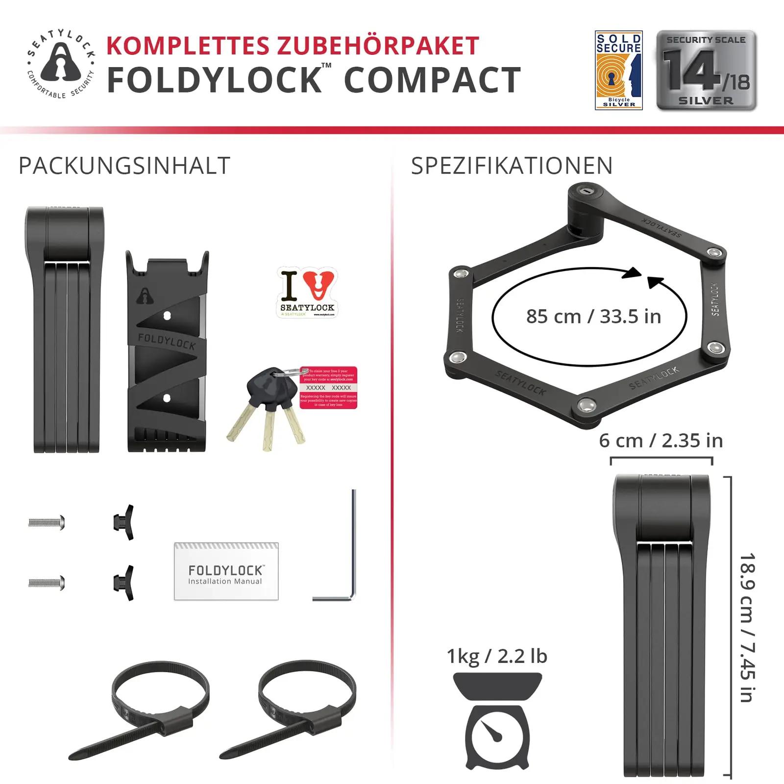 Seatylock tugev ja kompaktne FoldyLock – kerge turvalisus rattale – pilt 6