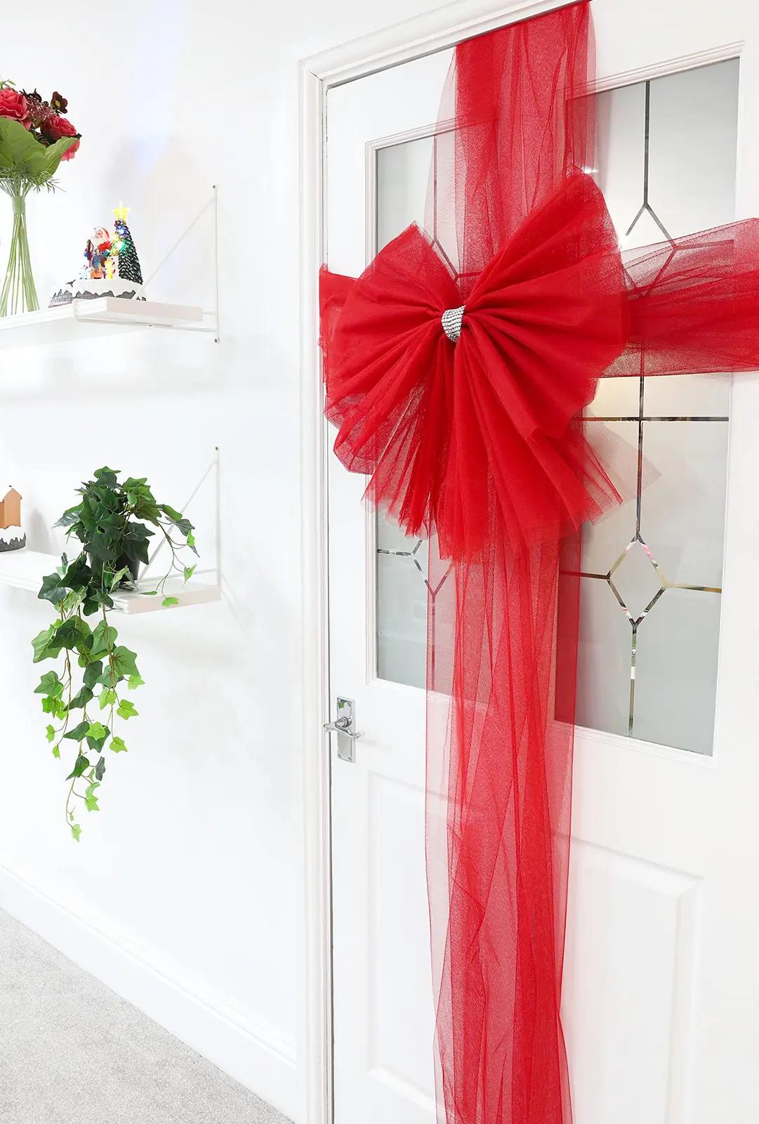 Christmas Concepts punane dekoratiivne uksepael strassiga BW34 – lisavaade