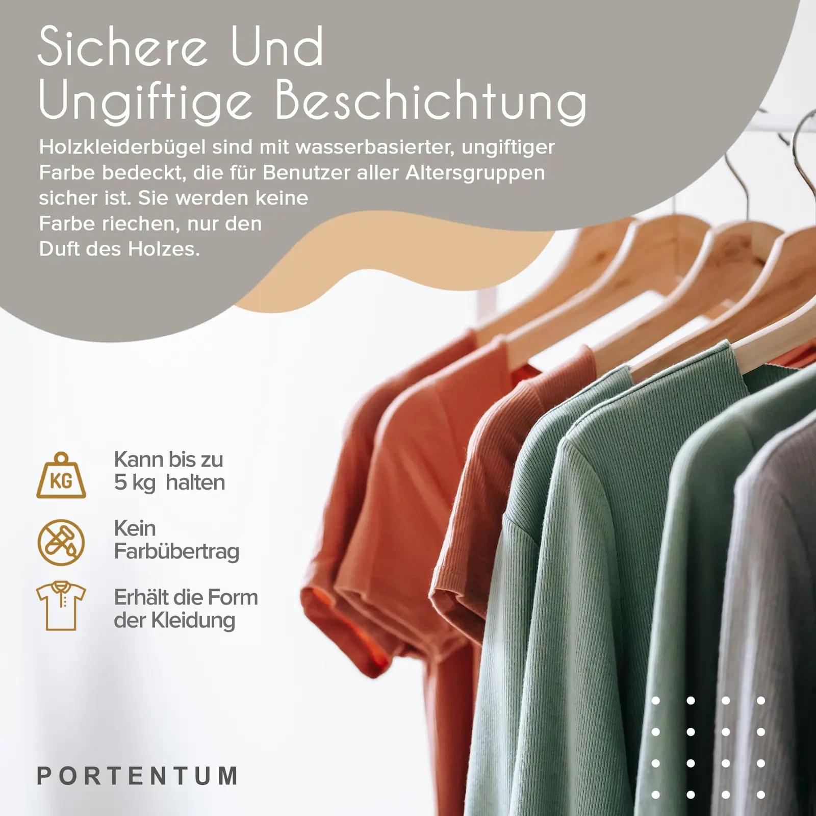 PORTENTUM puidust riidepuud 20 tk – naturaalsed, vastupidavad – lisavaade