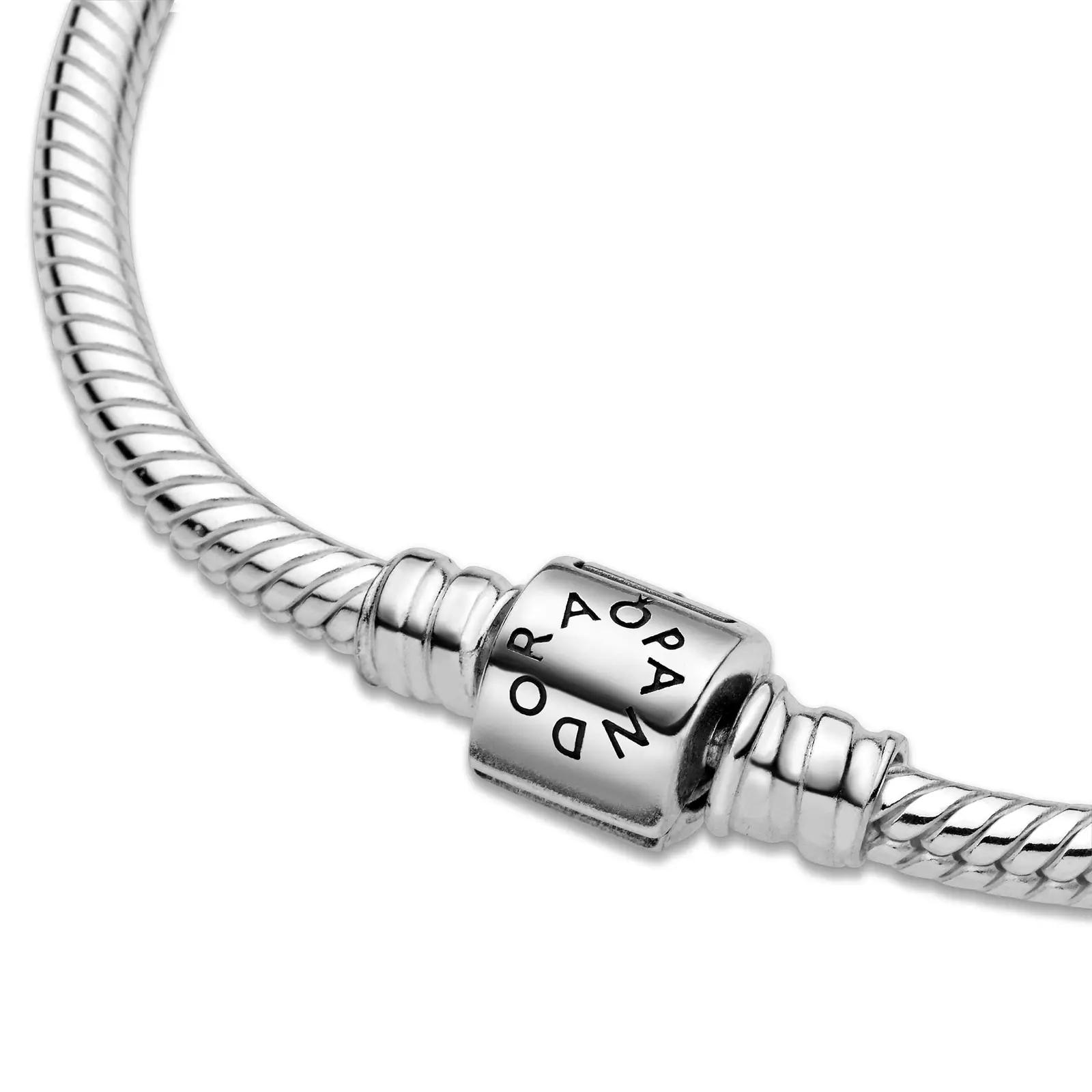 PANDORA hõbedane käevõru elegantse graveeringuga, 17 cm – lisavaade