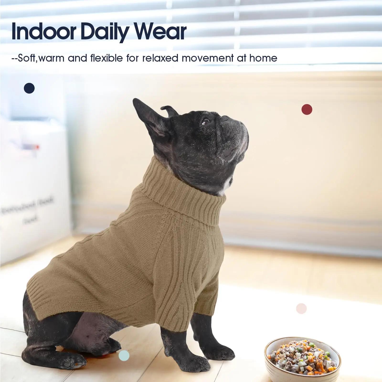 IECOii soojendav kamelpullover koerale — pehme turtrakiga – pilt 7
