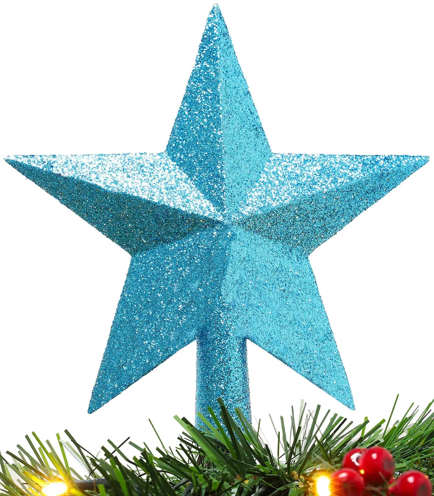 Christmas Concepts türkiisne 20 cm sädelev kuusetipp