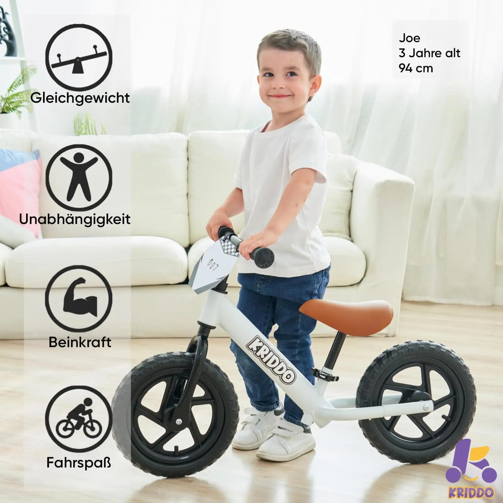 KRIDDO tasakaaluvelo lastele — kergest terasest, isikupärane silt – detailne vaade