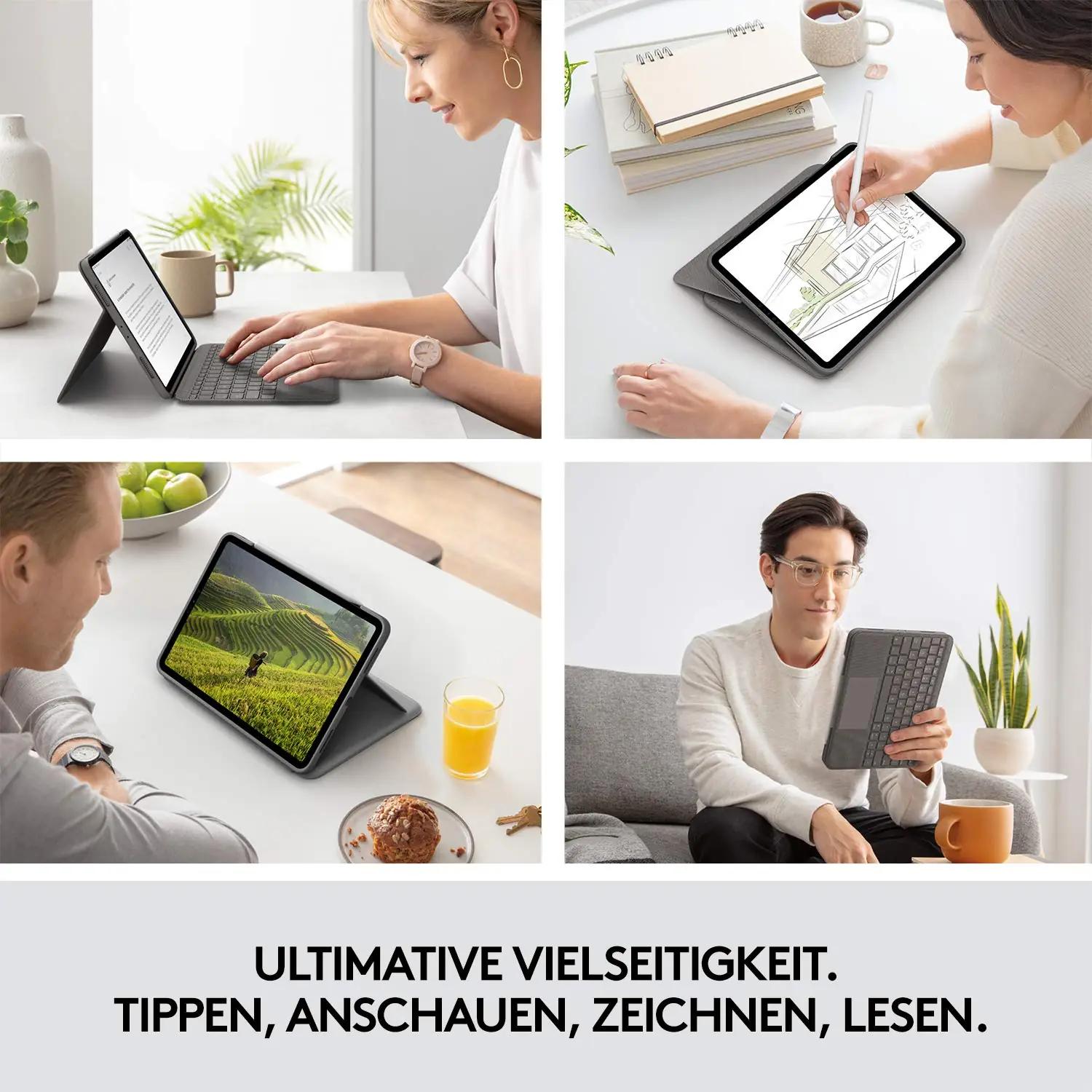 Logitech Folio Touch – kaitsev klaviatuur iPad Air 11″ – kasutusnäide
