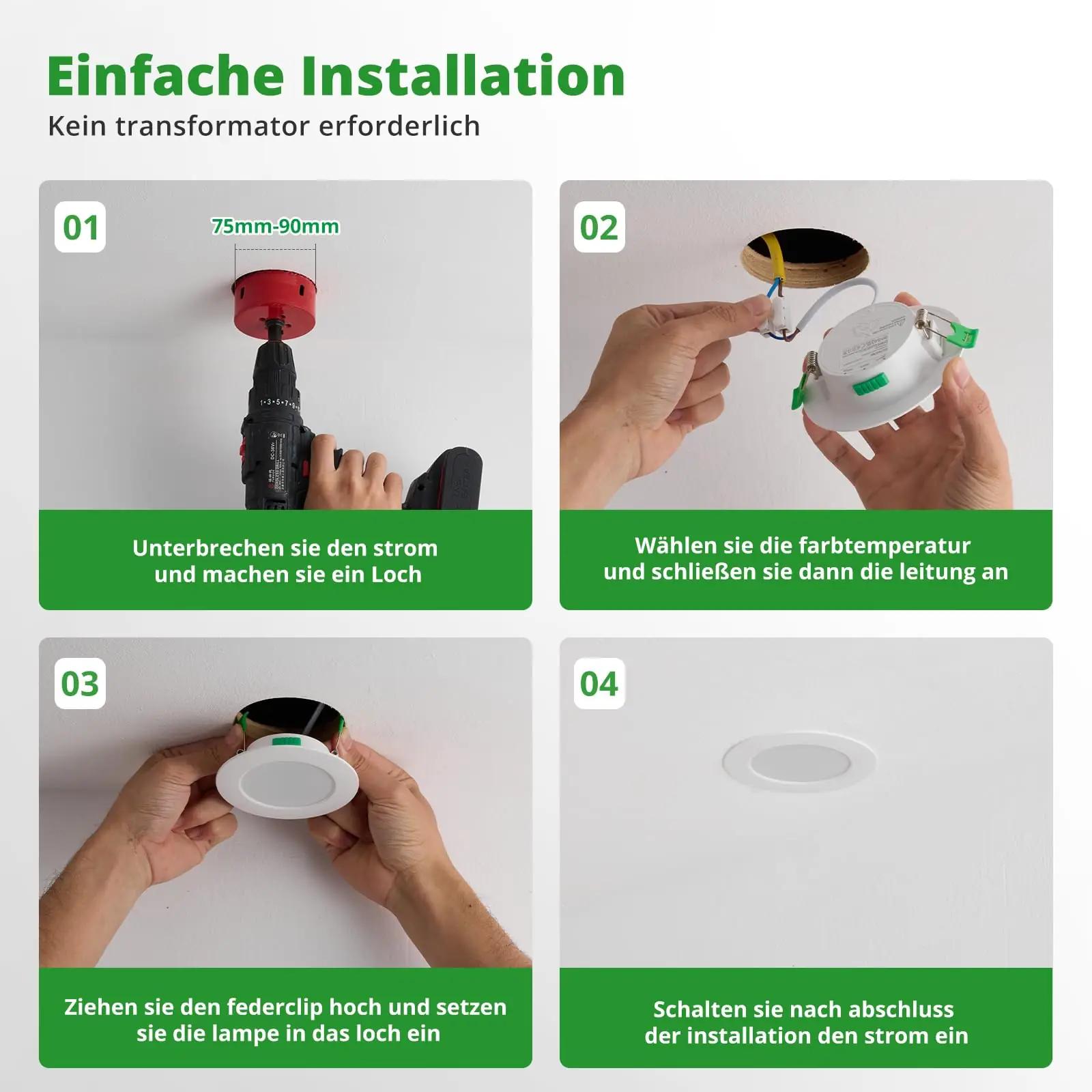 HOMEOW LED sisseehitatav valgusti komplekt – pilt 7