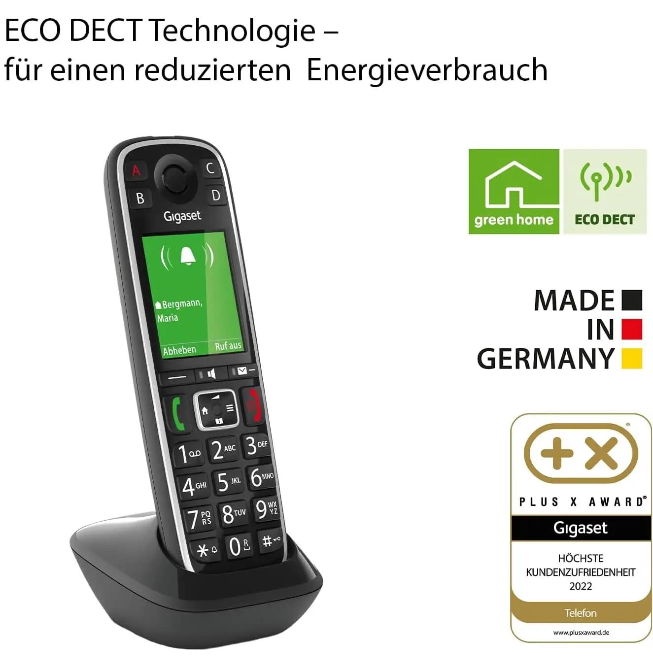 Gigaset mugav metallist dect-telefon eakatele — selged – lisavaade