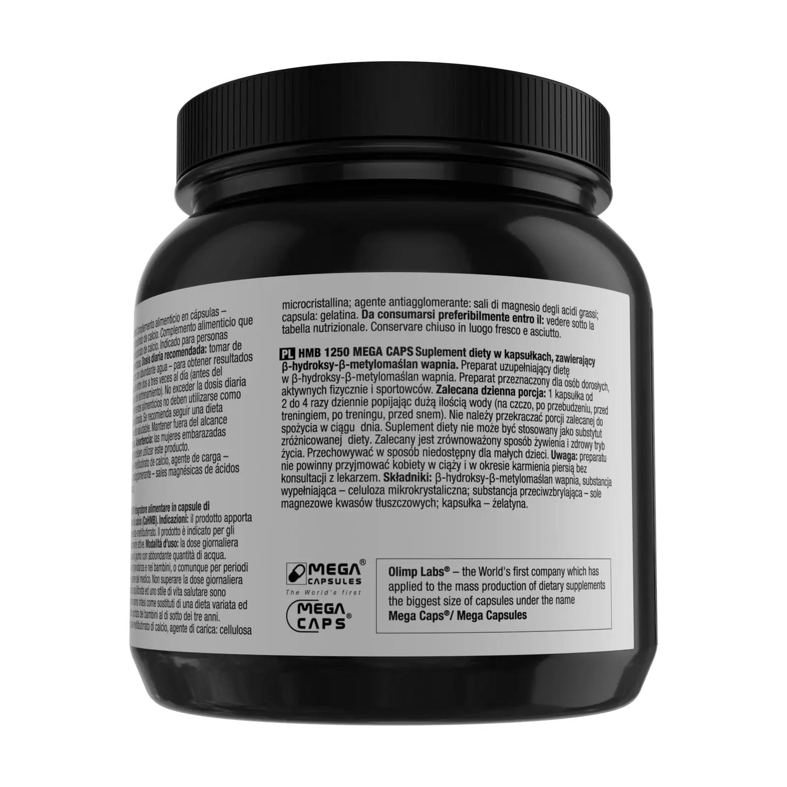 OLIMP SPORT NUTRITION HMB 1250 – tugevuse toetuseks kapslid – lisavaade