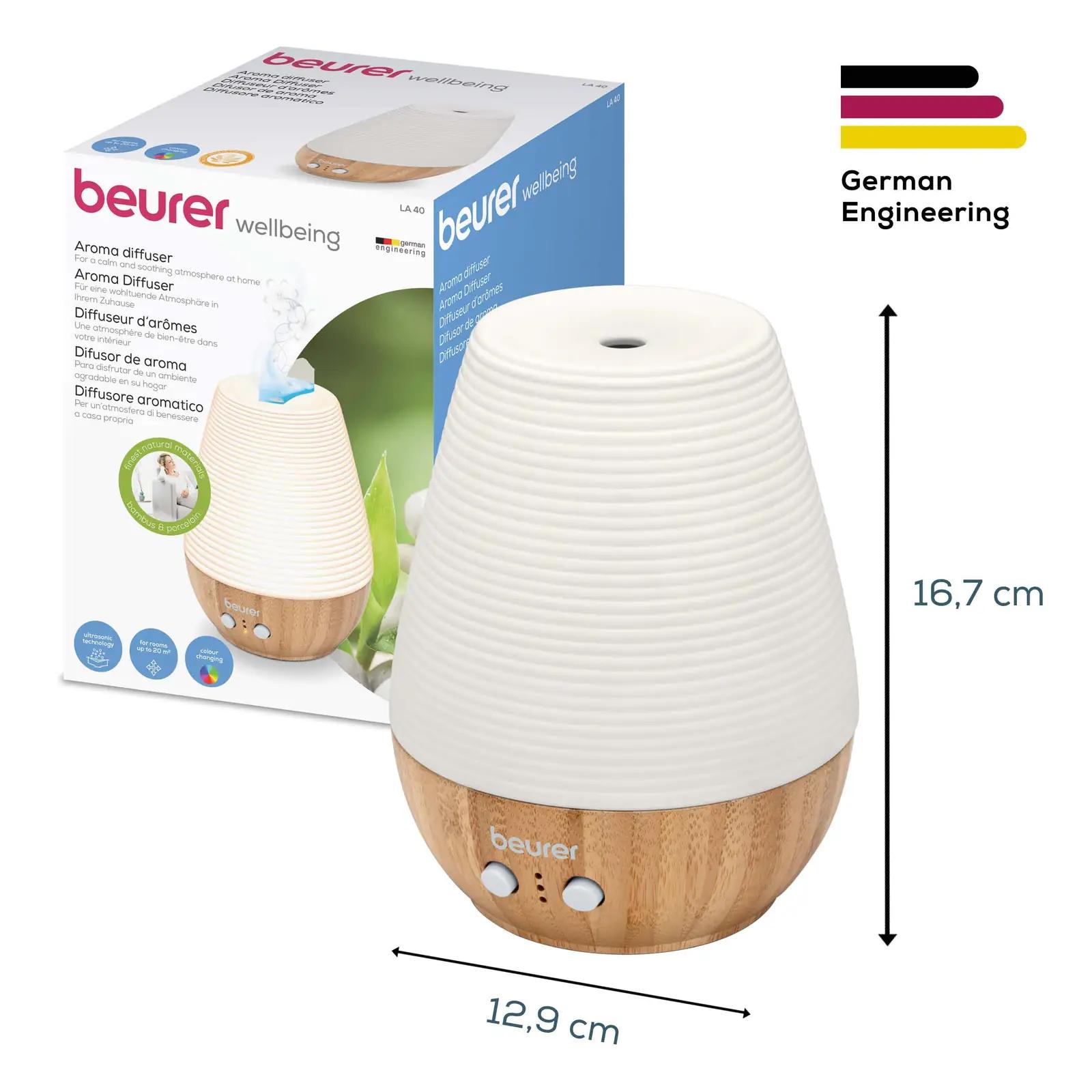 Beurer aromadifuuser LA 40 — looduslik puidu-portselanist disain – pilt 6