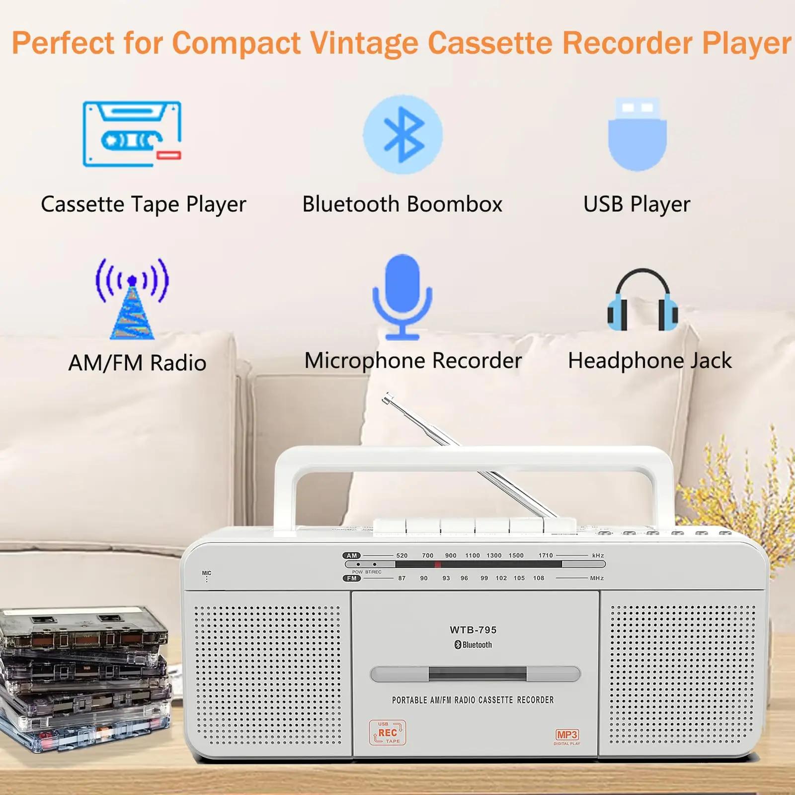 WISCENT vintage kassettboombox – nostalgia USB-iga ja Bluetooth – detailne vaade