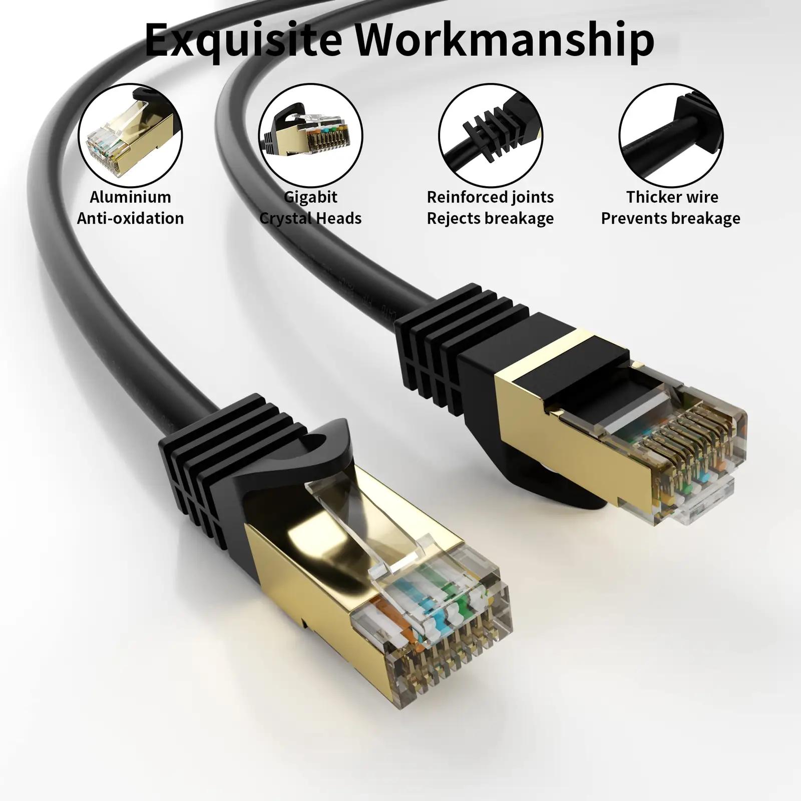 VOSGA ilmastikukindel Cat6 Ethernet kaabel 15 m – pakend ja tarvikud