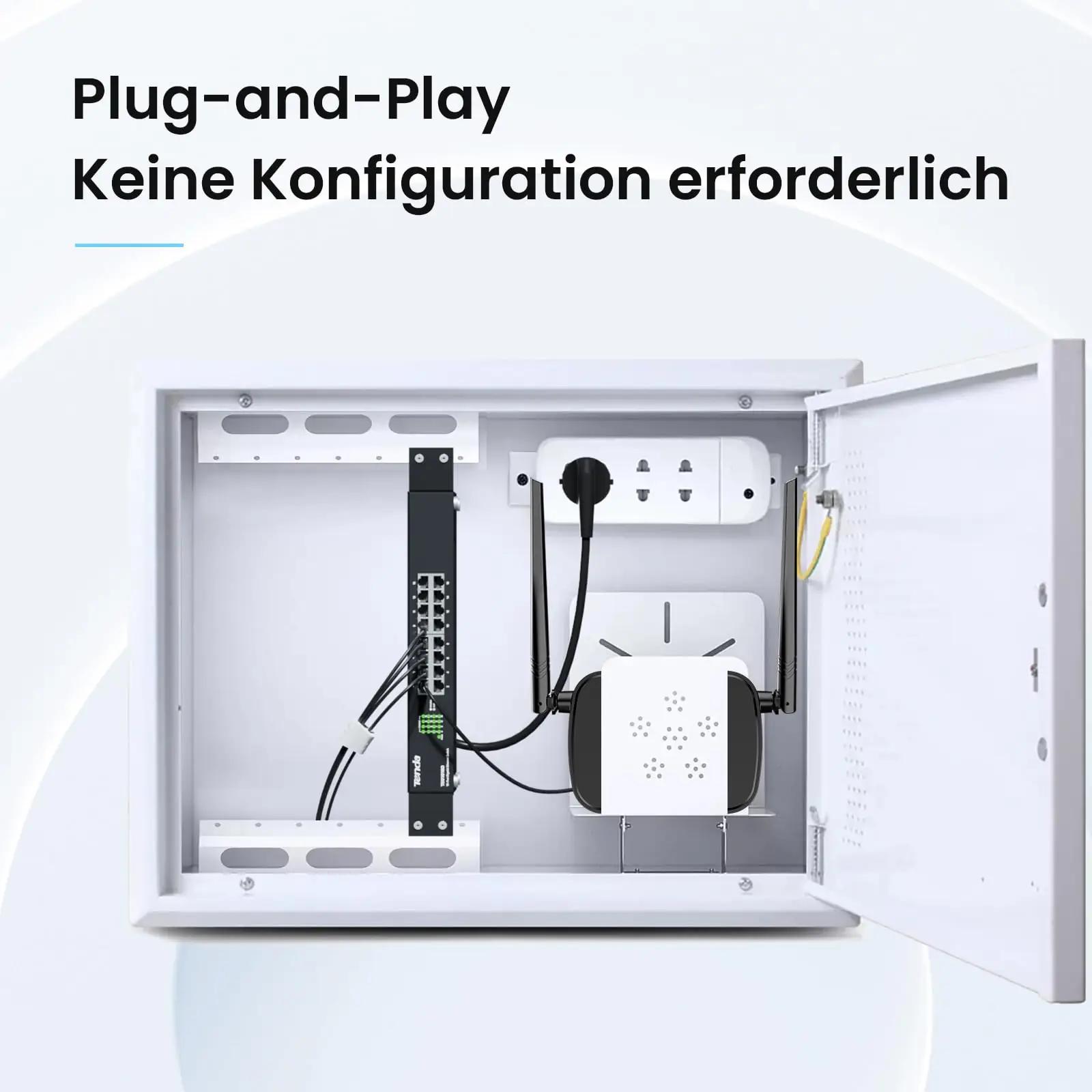 Tenda metallist 16 pordiga Gigabit switch — rack- ja seina – kasutusnäide