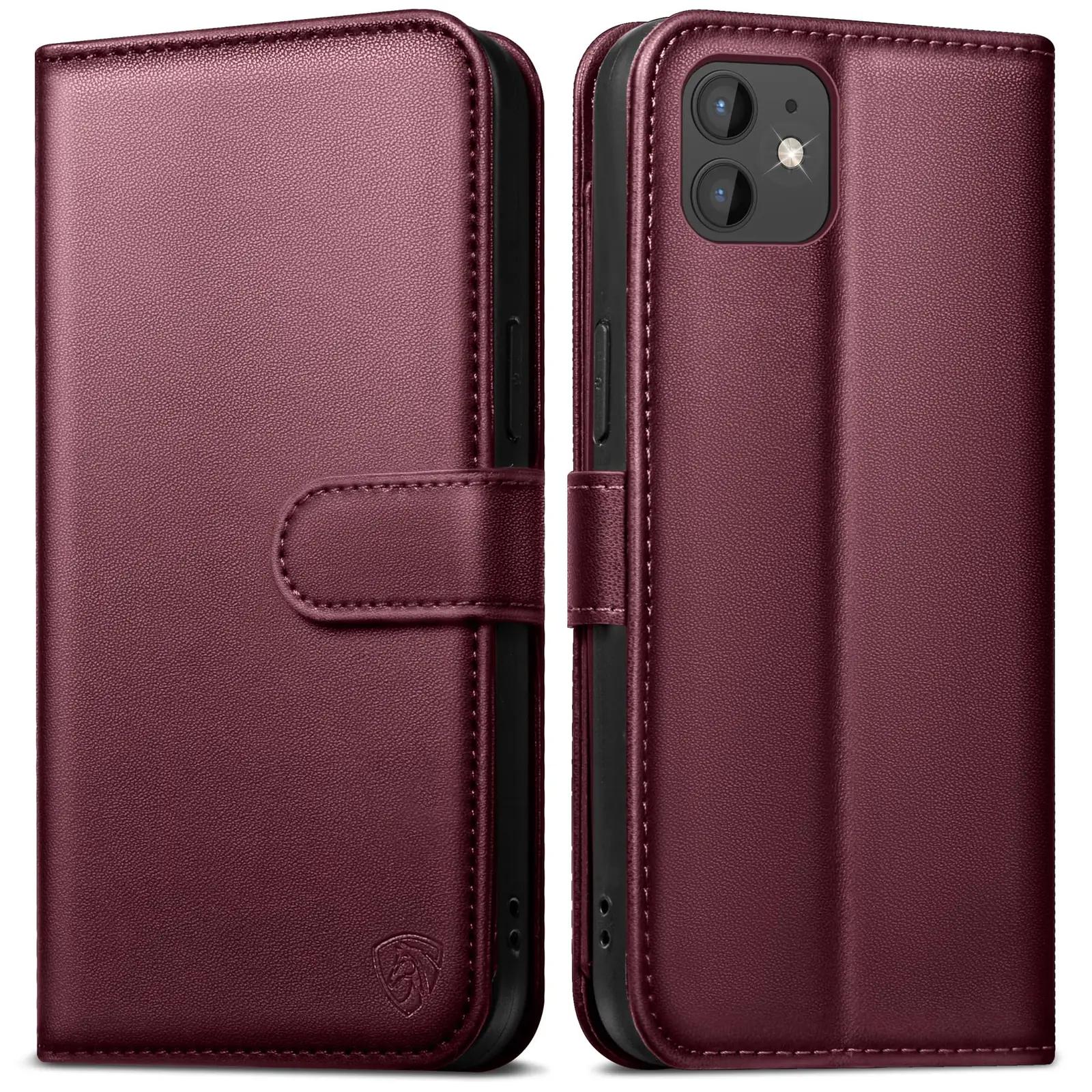 EASDNB ehtne PU-nahast klappkate iPhone 11 jaoks