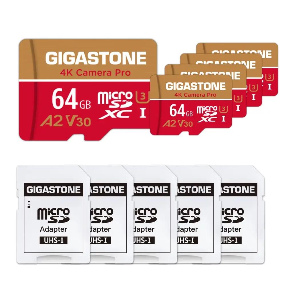 Gigastone GS-2IN1666XU3V30A1-64GBX5-B mälukaardid – toote esivaade