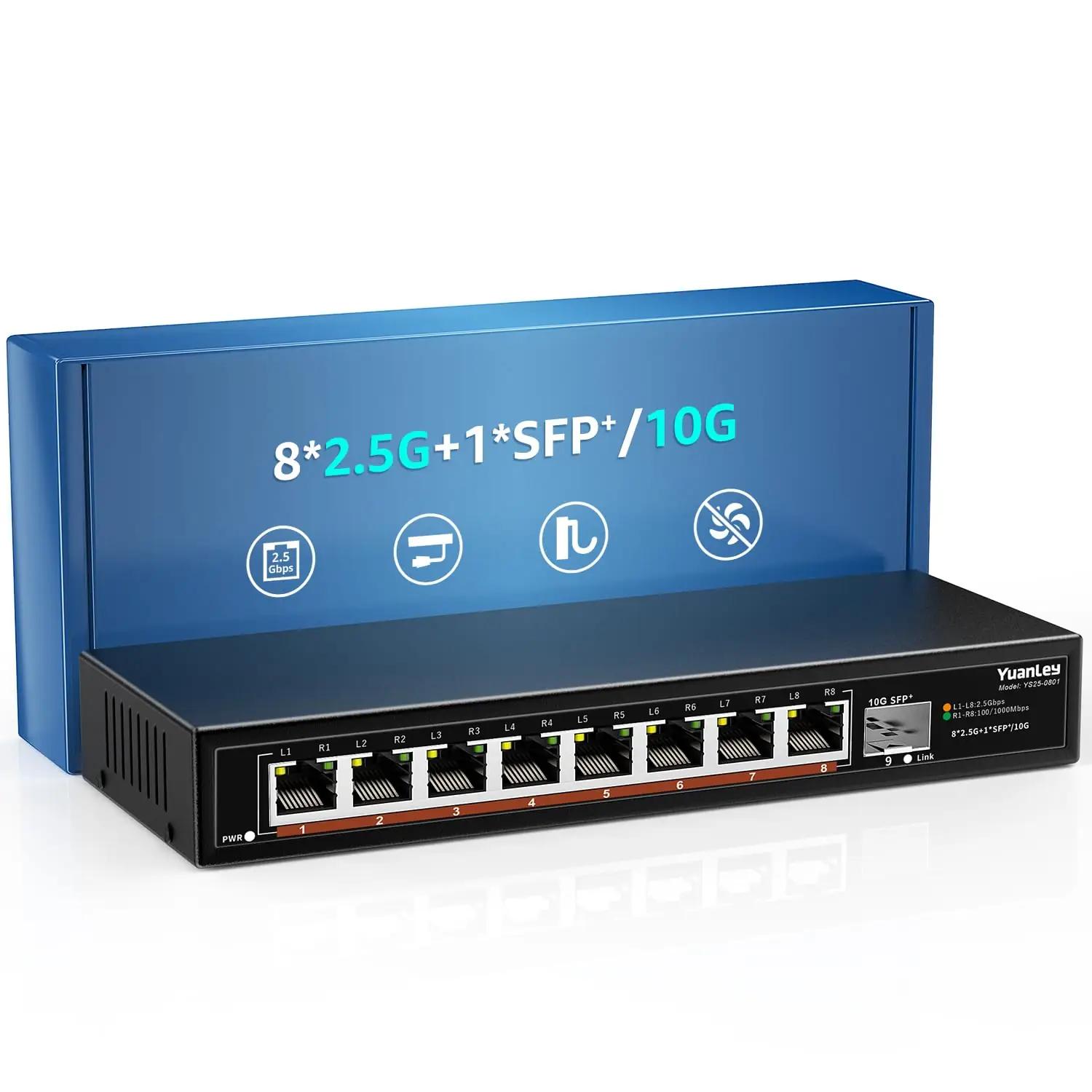 YuanLey 9 Port | 8x2500Mbps+1x10G SFP arvutid ja tarvikud – toote esivaade
